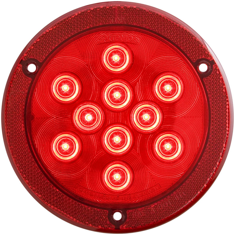 4" Round Optronics STL43RBXP Sealed LED Light with Reflex, Red