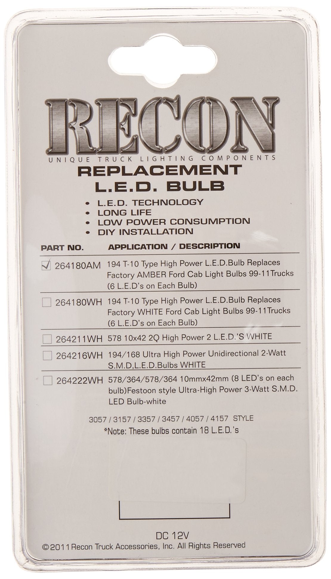 Amber Recon 264180AM LED Bulbs