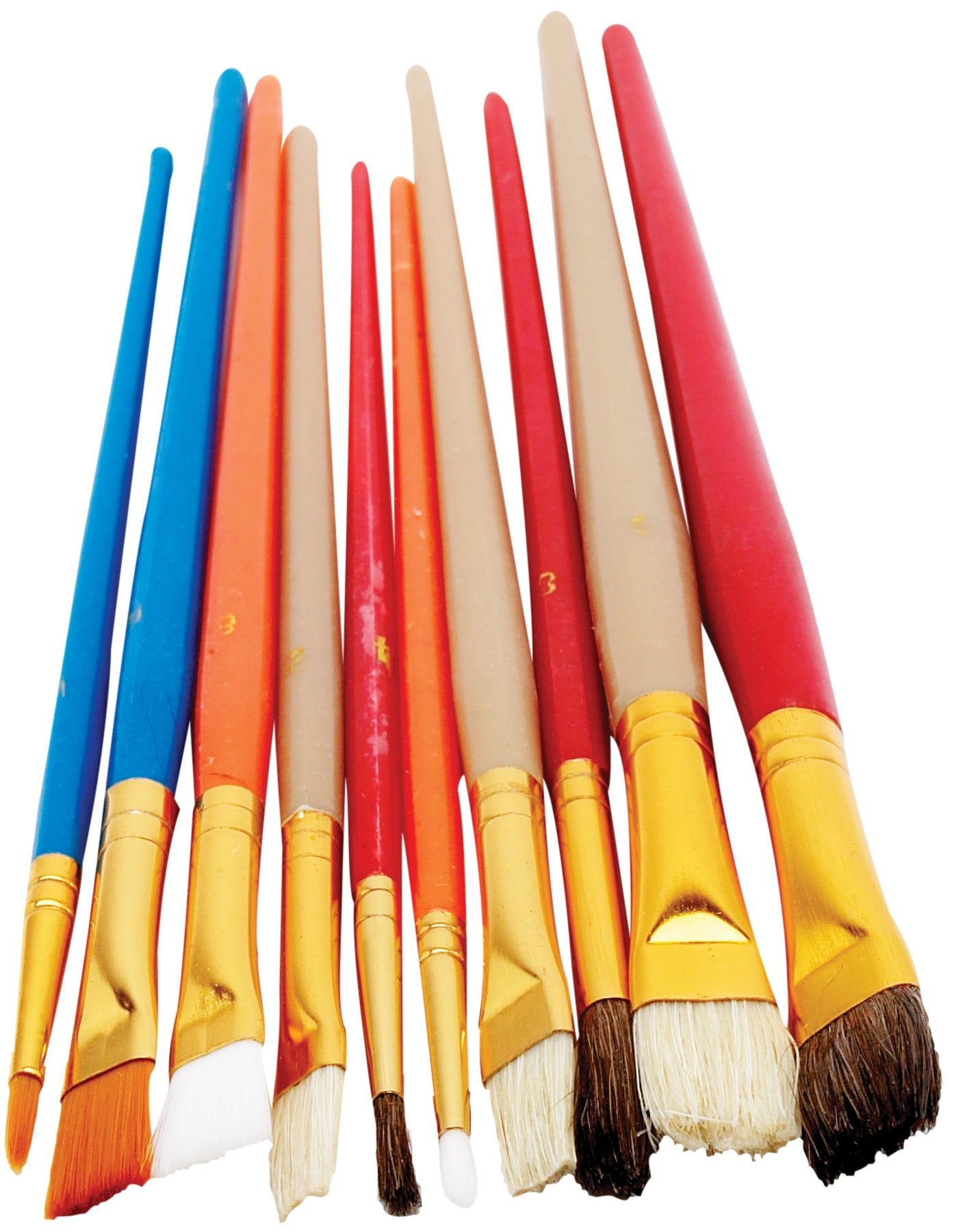 Bristle Size Brush Set Performance Tool 1120 Assorted with Plastic Handles, Ideal for Detailing, Cleaning, and General Purpose Use