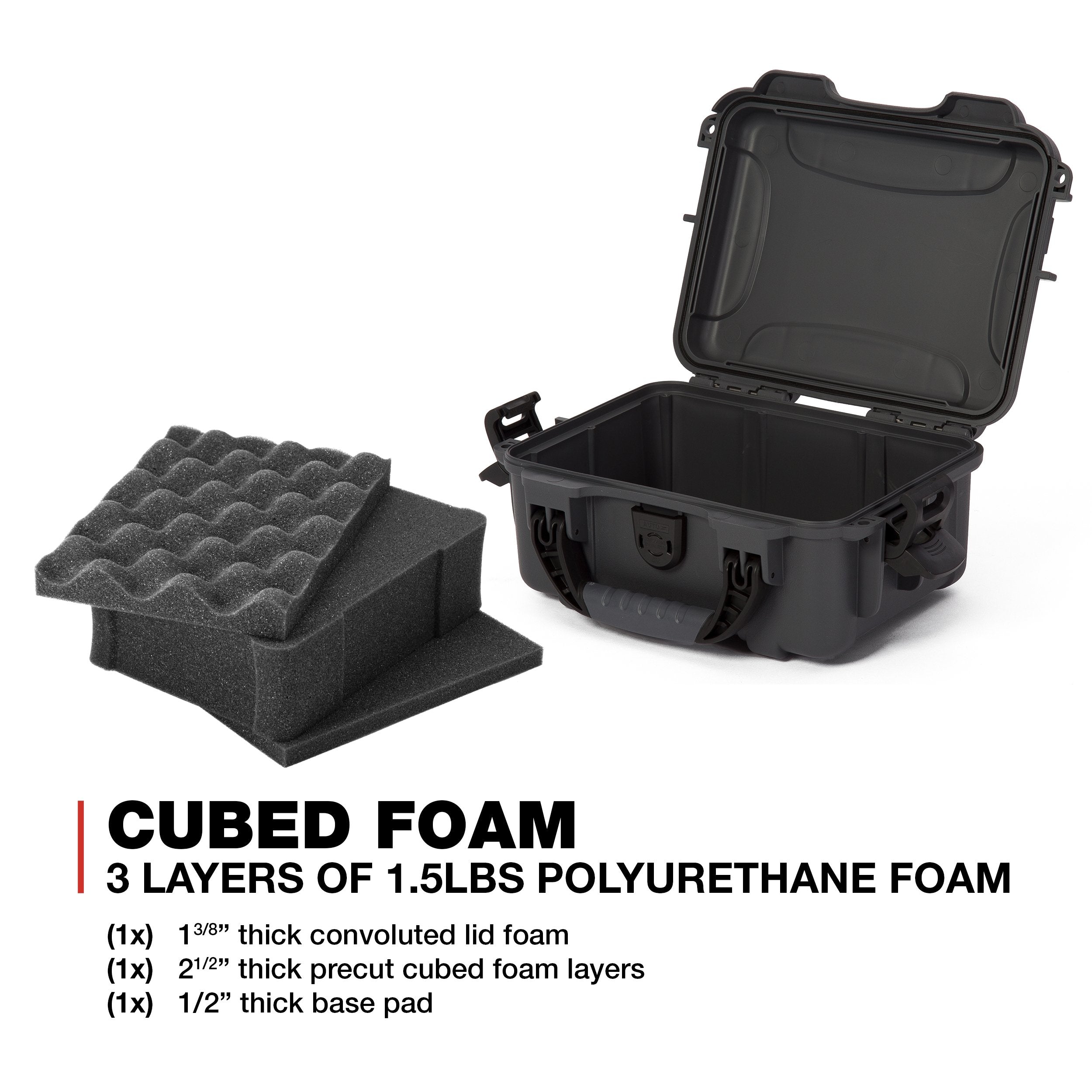 Graphite Nanuk 904 Waterproof Hard Case with Foam Insert