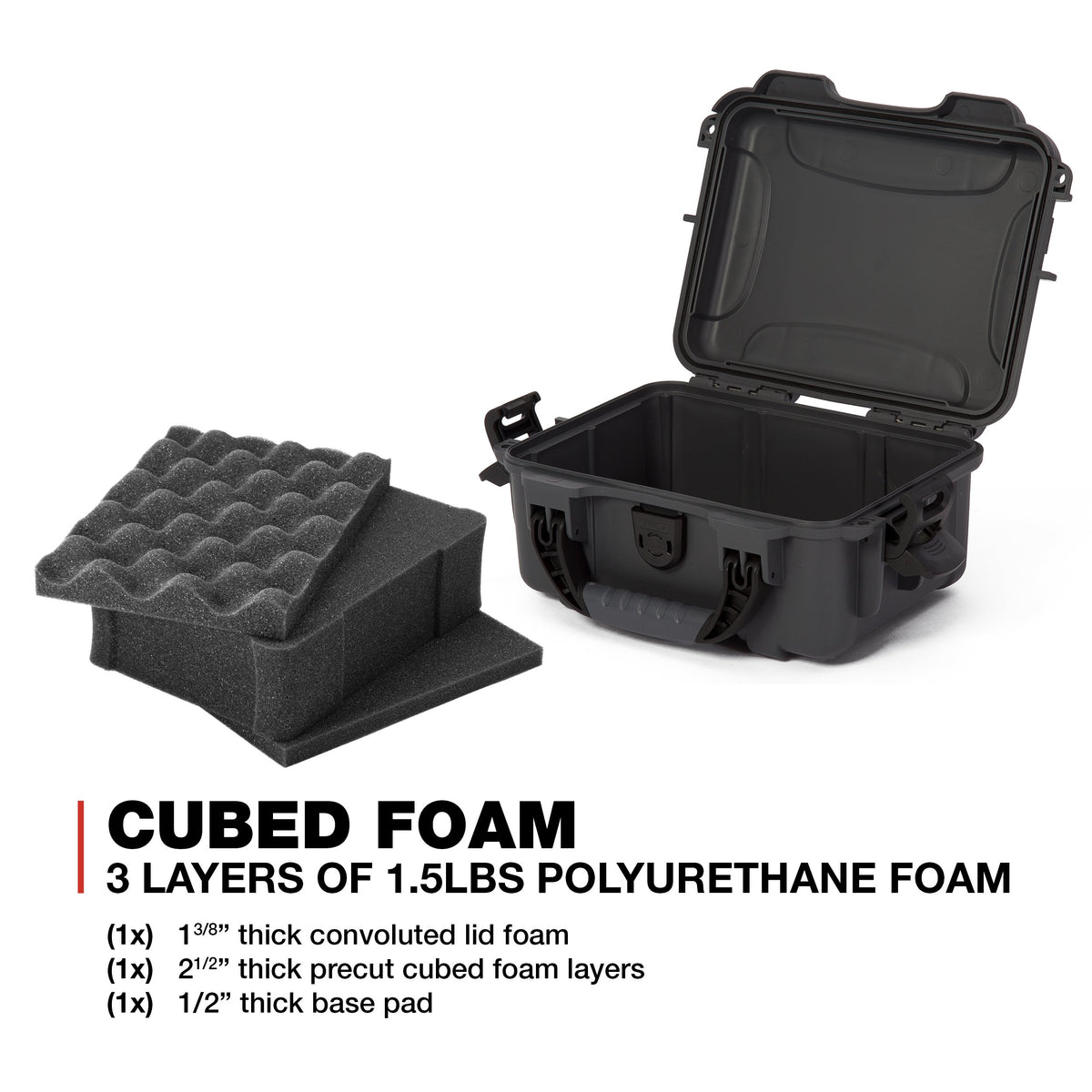 Graphite Nanuk 904 Waterproof Hard Case with Foam Insert