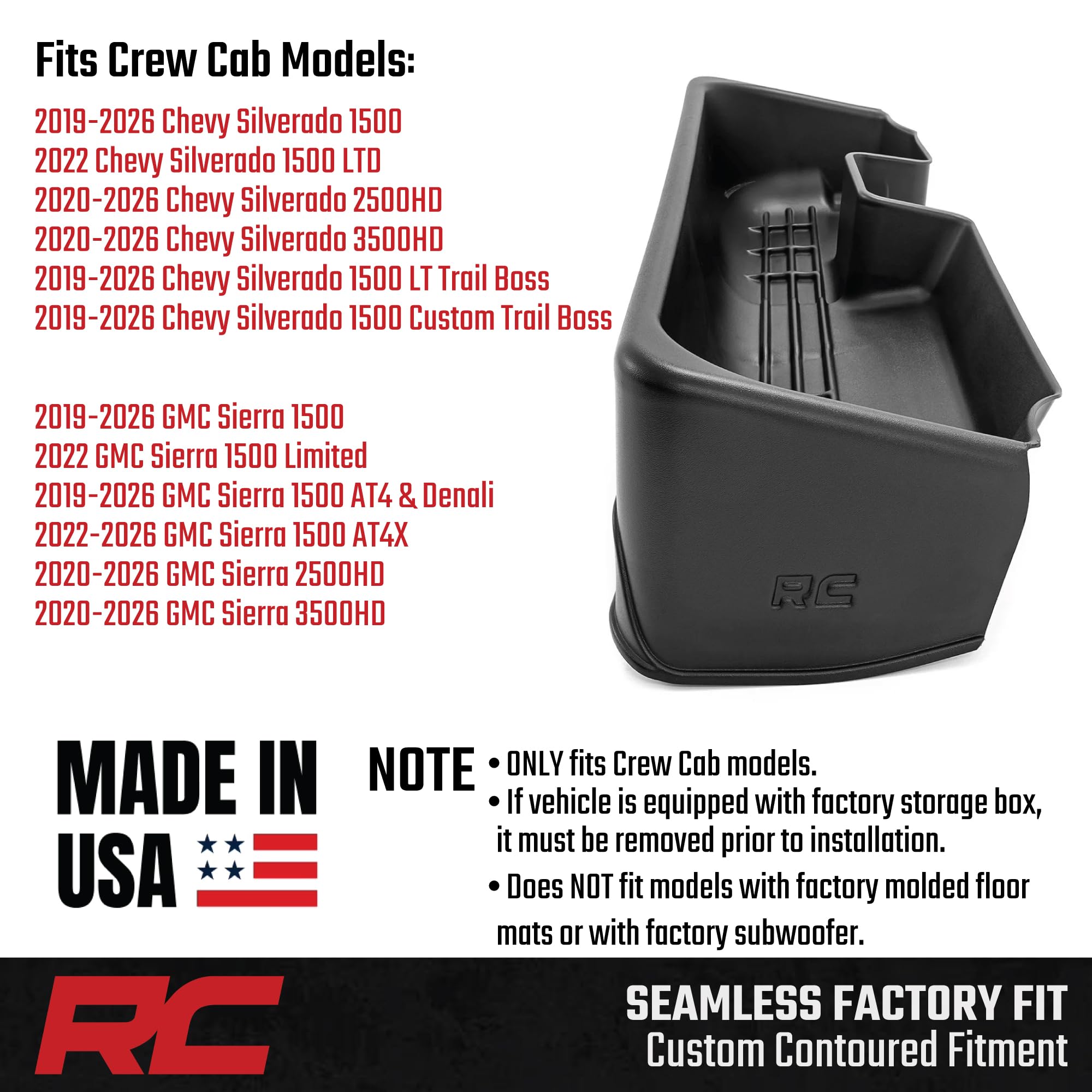 Under Seat Storage Rough Country for 19-22 1500 | 20-22 2500HD/3500HD - RC09051A