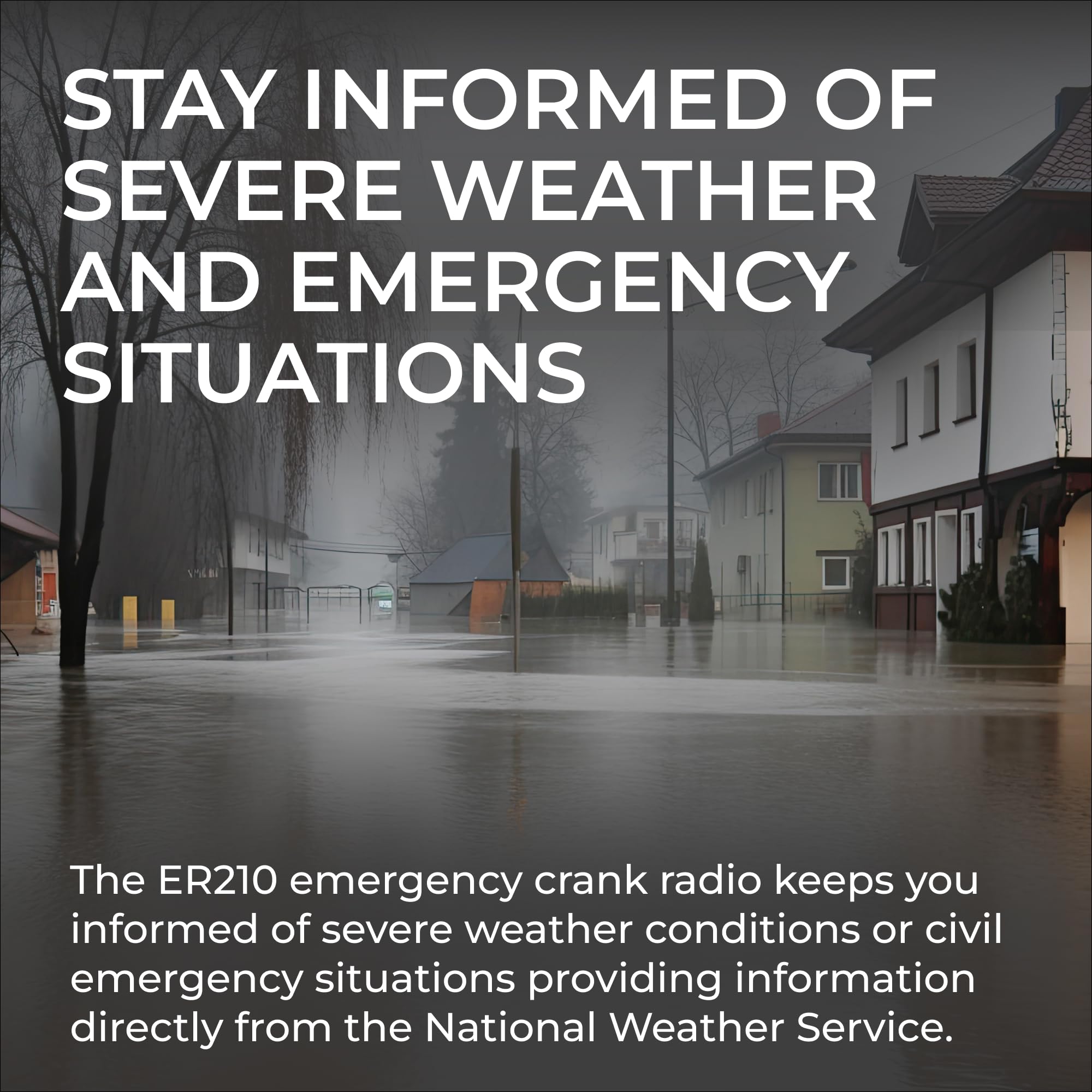 Midland NOAA ER210 Emergency Weather Radio - Compact, Crank, Weather Alerts, AM/FM Radio, Multiple Power Sources, SOS Emergency Flashlight