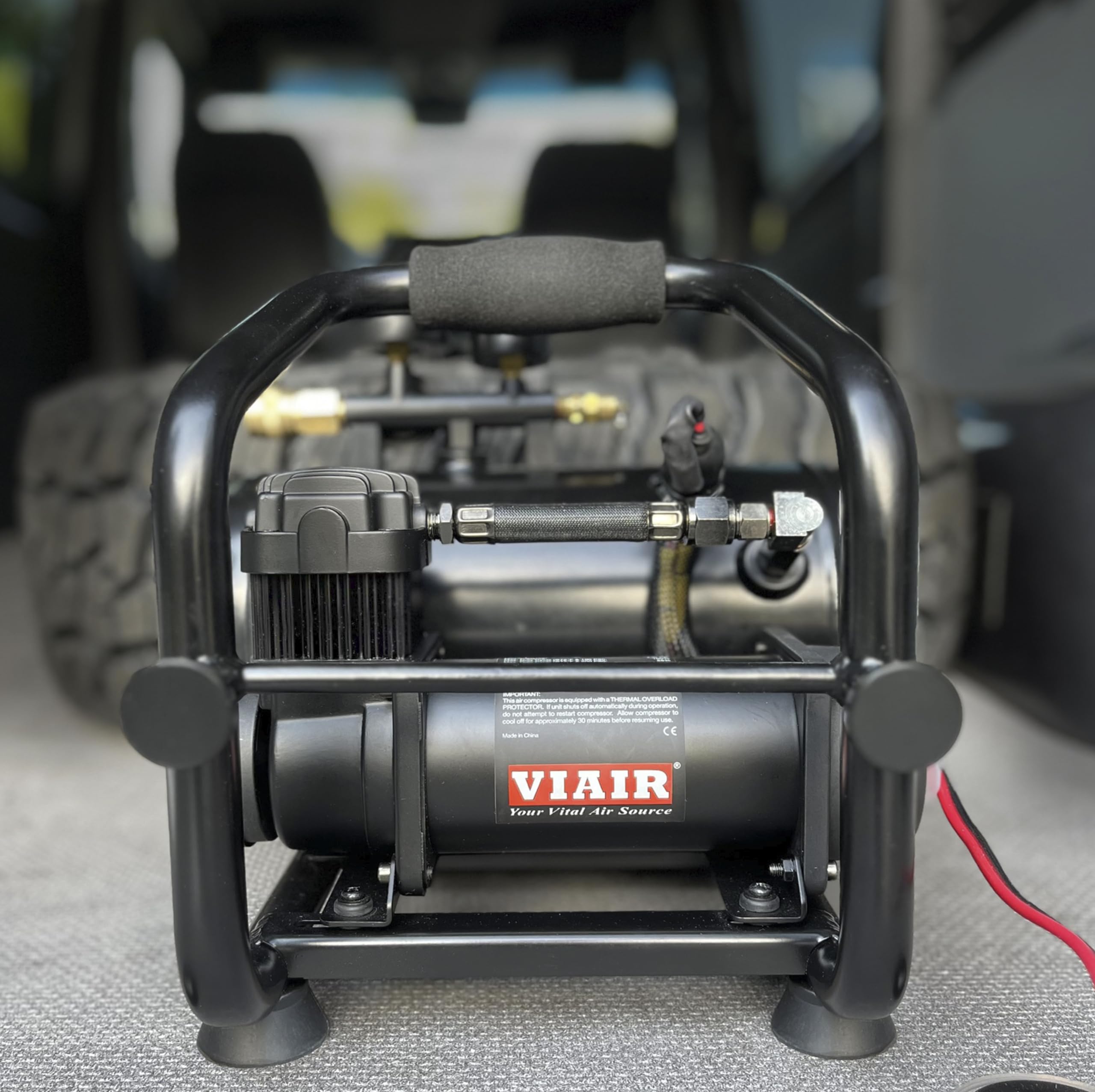 VIAIR 380C Compressor Plug-N-Play, 12V, 1.5 gallon tank, 200 PSI Rated with 7-way Power Access, for nailing, air tools, tire inflation
