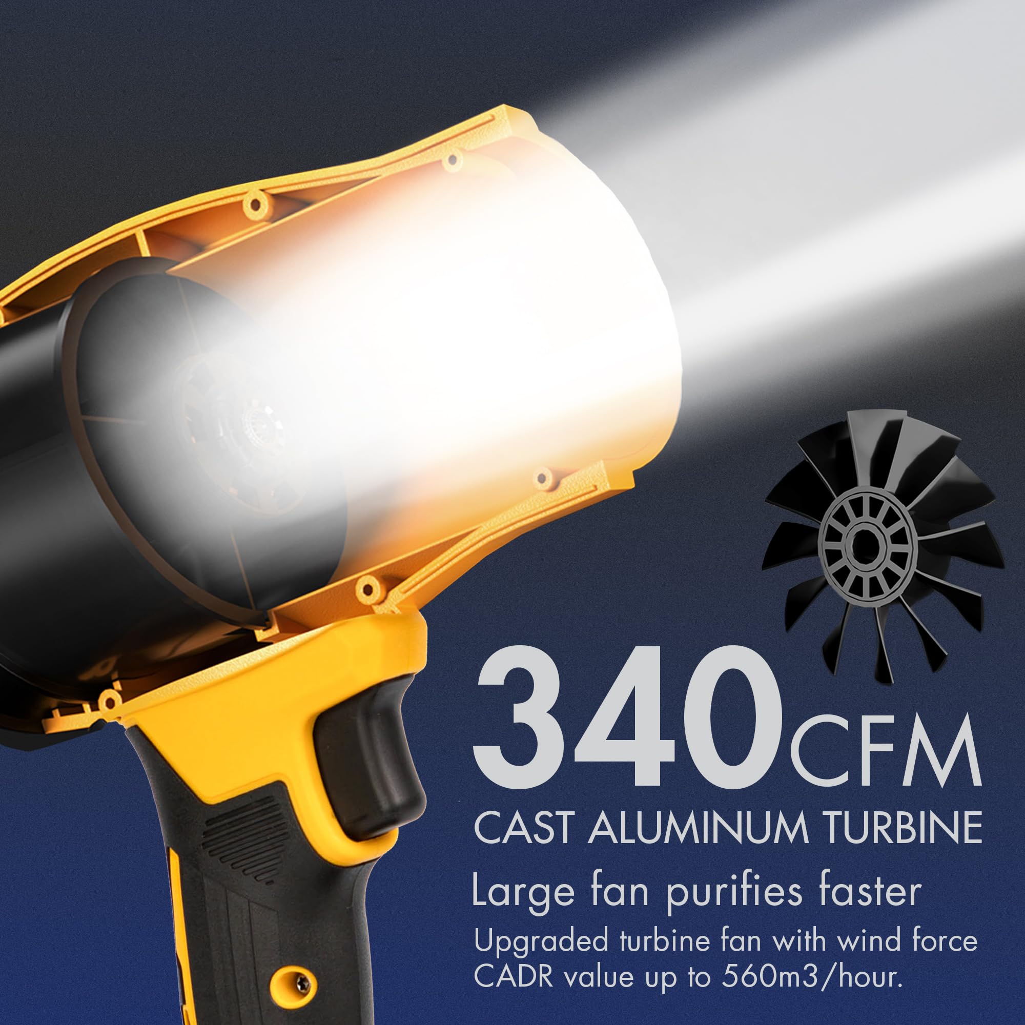 Wagan Handheld Cordless Leaf EL7213 Blower 31000RPM High Performance Turbo Air Duster, Including 2 UL Certified 3.0Ah Batteries, Portable Lightweight Duster Cleaner for Home and Car Cleaning Use