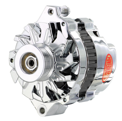 378018 Powermaster Alternator (GM CS130 Chrome 140A XS Volt 6 grv Pulley Str Mtg 6.14"), 1 Pack