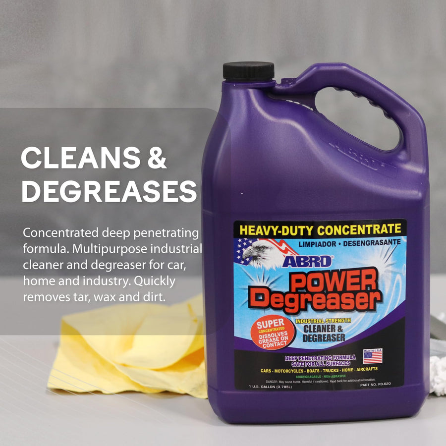 Heavy Duty ABRO Power Degreaser, High Performance Multifunctional Auto Engine Degreaser for Quick and Easy Removal of Grease, Oil, Dirt &Grime, Engine Cleaner and Degreaser, 6 Pack Case, 1 Gallon