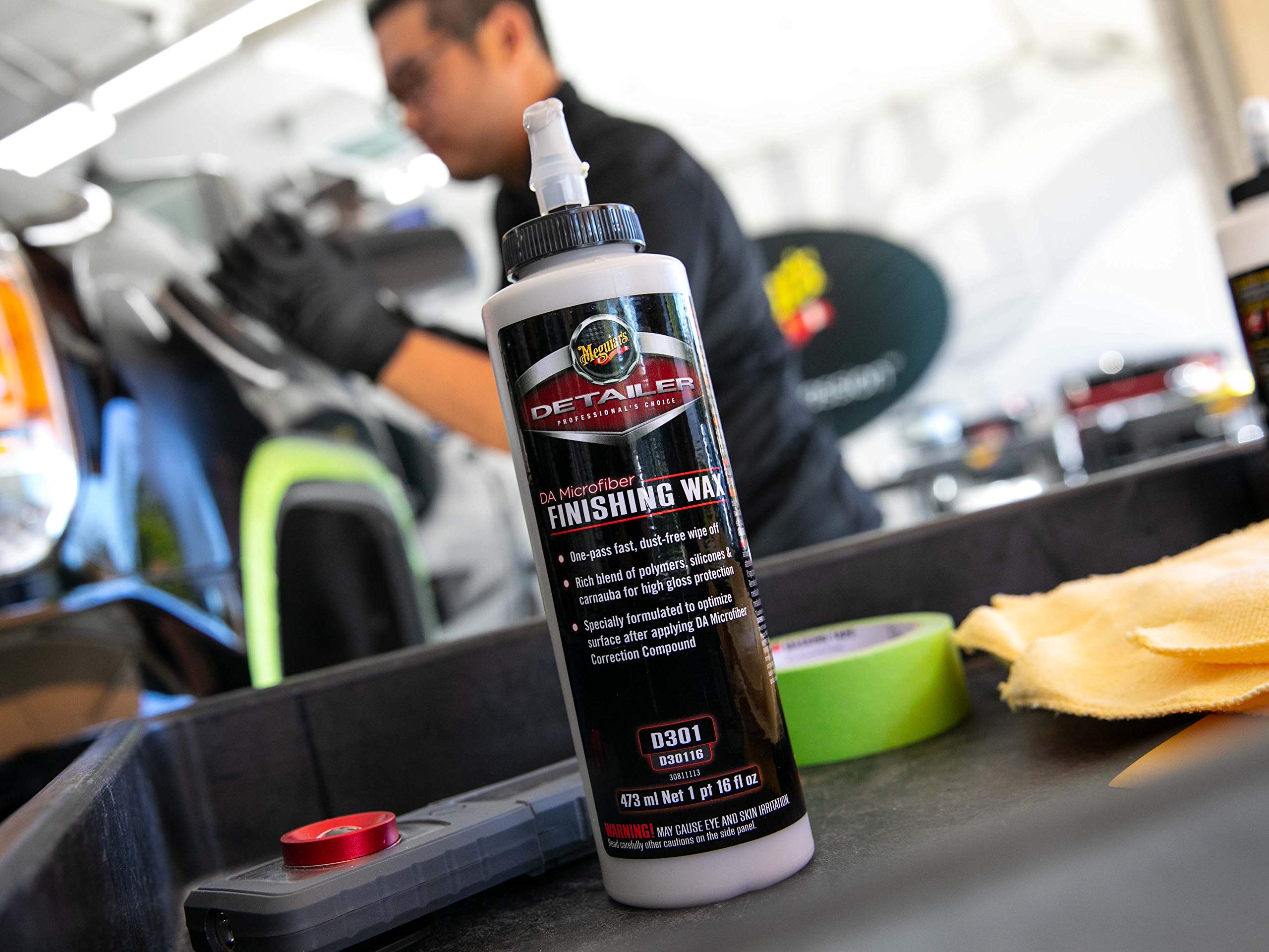 Meguiar's DA Microfiber Finishing Wax D30116 - Pro Microfiber Wax That's Easy to Use and Removes Light Defect while Protecting, Ideal for a DA Microfiber Finishing Disc, 16 Oz