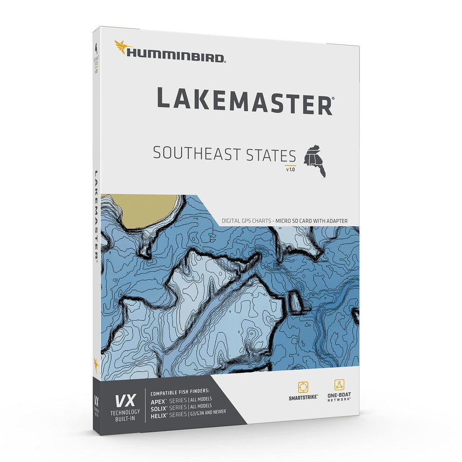 LakeMaster Humminbird Southeast States V1 Map SD Card for Fish Finders