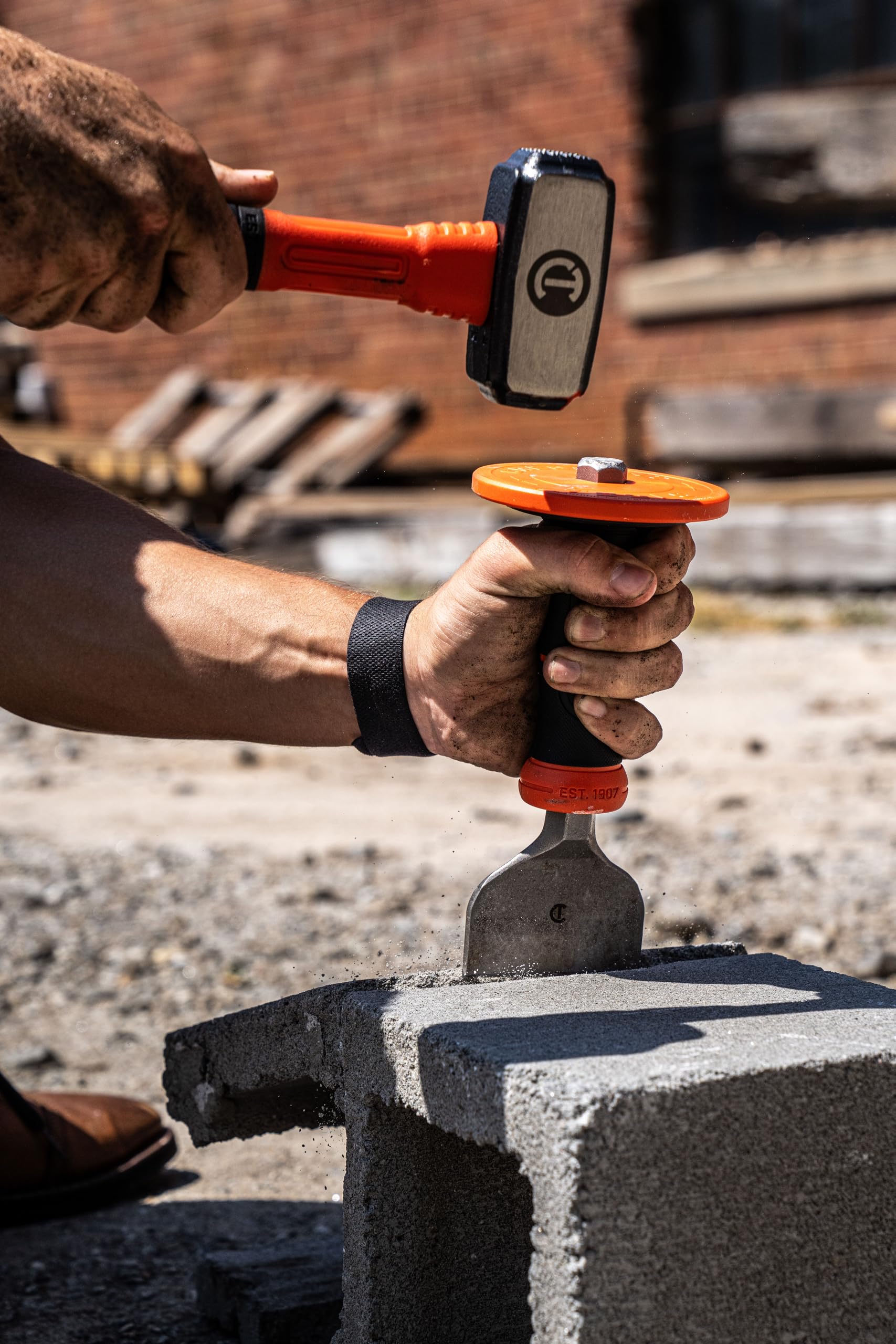 Crescent 8-1/2" x 3" Brick Chisel with Hanguard - CBCH30H