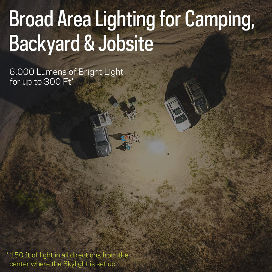 Goal Zero Skylight – Portable Telescoping LED Light Provides 6000-Lumen Lighting, Adjustable 4’-12’ Height –Use for Camping, Tailgating, Outdoor, Work & Jobsite 300’