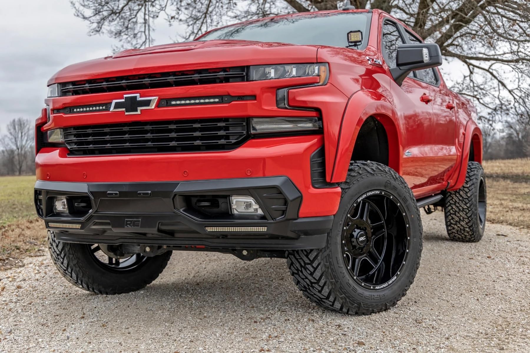 22x12 Rough Country 92 Series Wheel - 6x5.5 Bolt Pattern, 44mm Offset, Single-Piece Aluminum, Gloss Black with Milled Accents