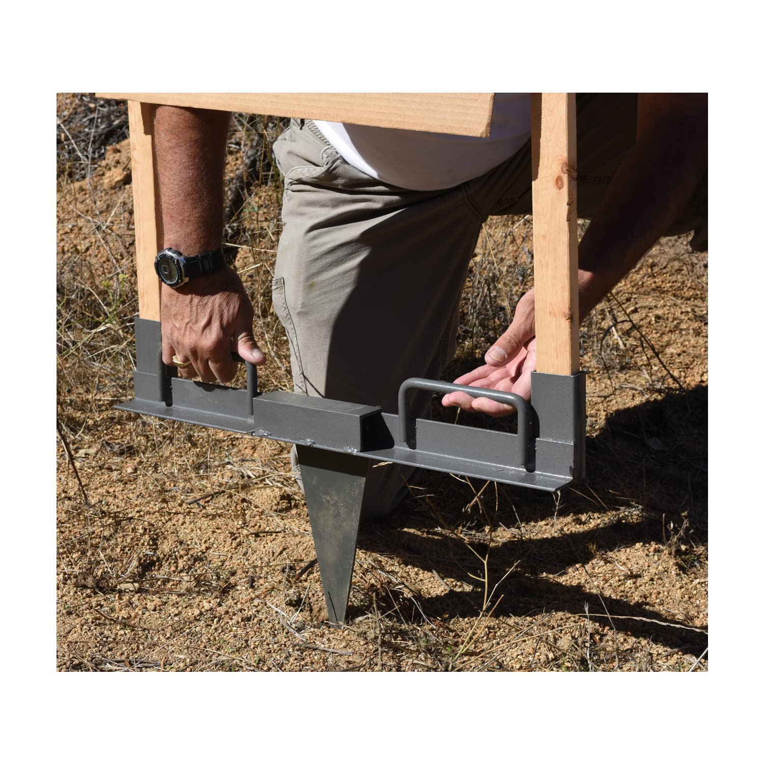 24" Birchwood Casey Steel Target Stand with Spike - Durable Powder-Coated Metal Target Base Stand for Shooting