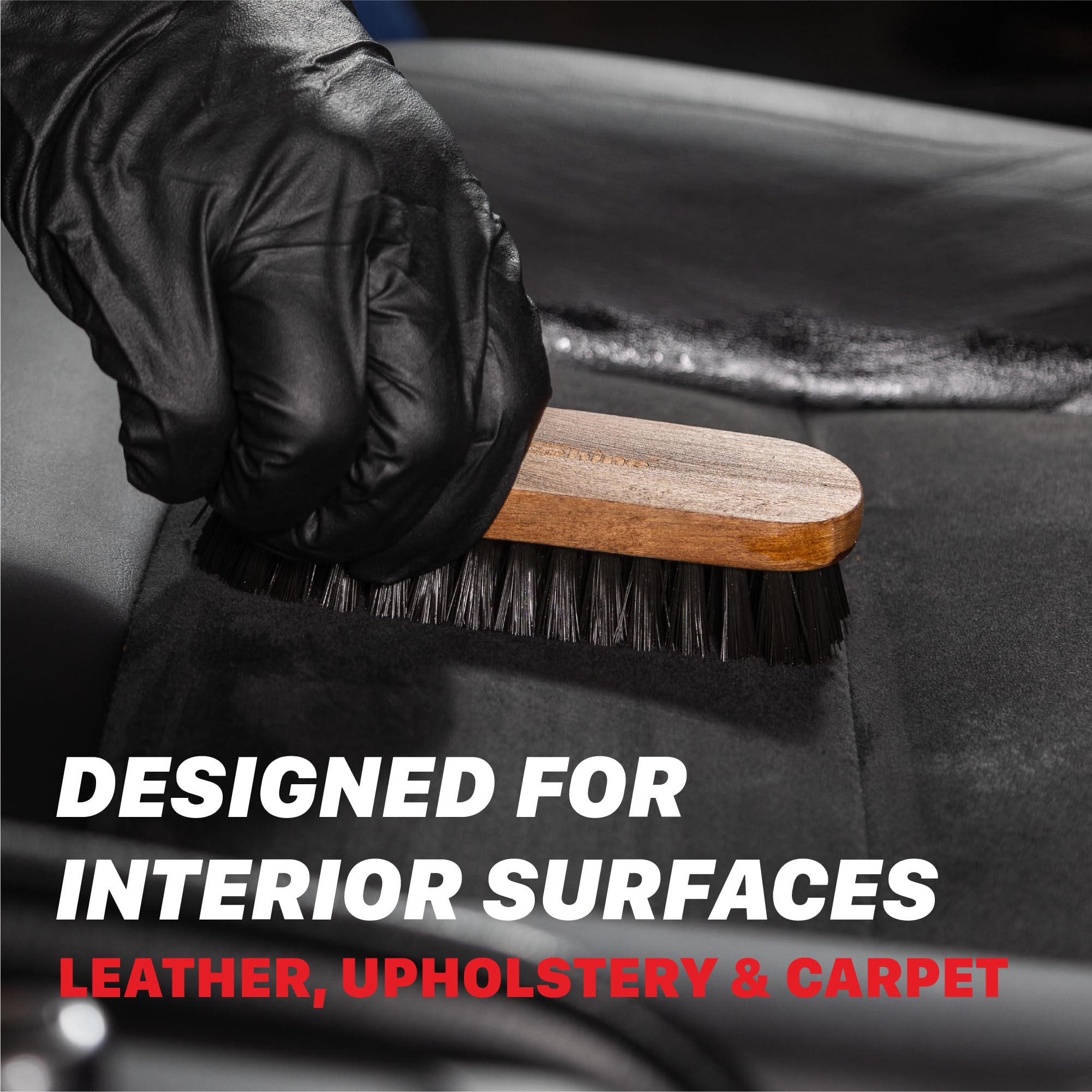 Maxshine Leather & Upholstery Universal Brush – Durable Nylon Bristles for Car Detailing – Ideal for Cleaning Seats, Carpets & Interior Surfaces – Gentle, Effective Detailing Tool