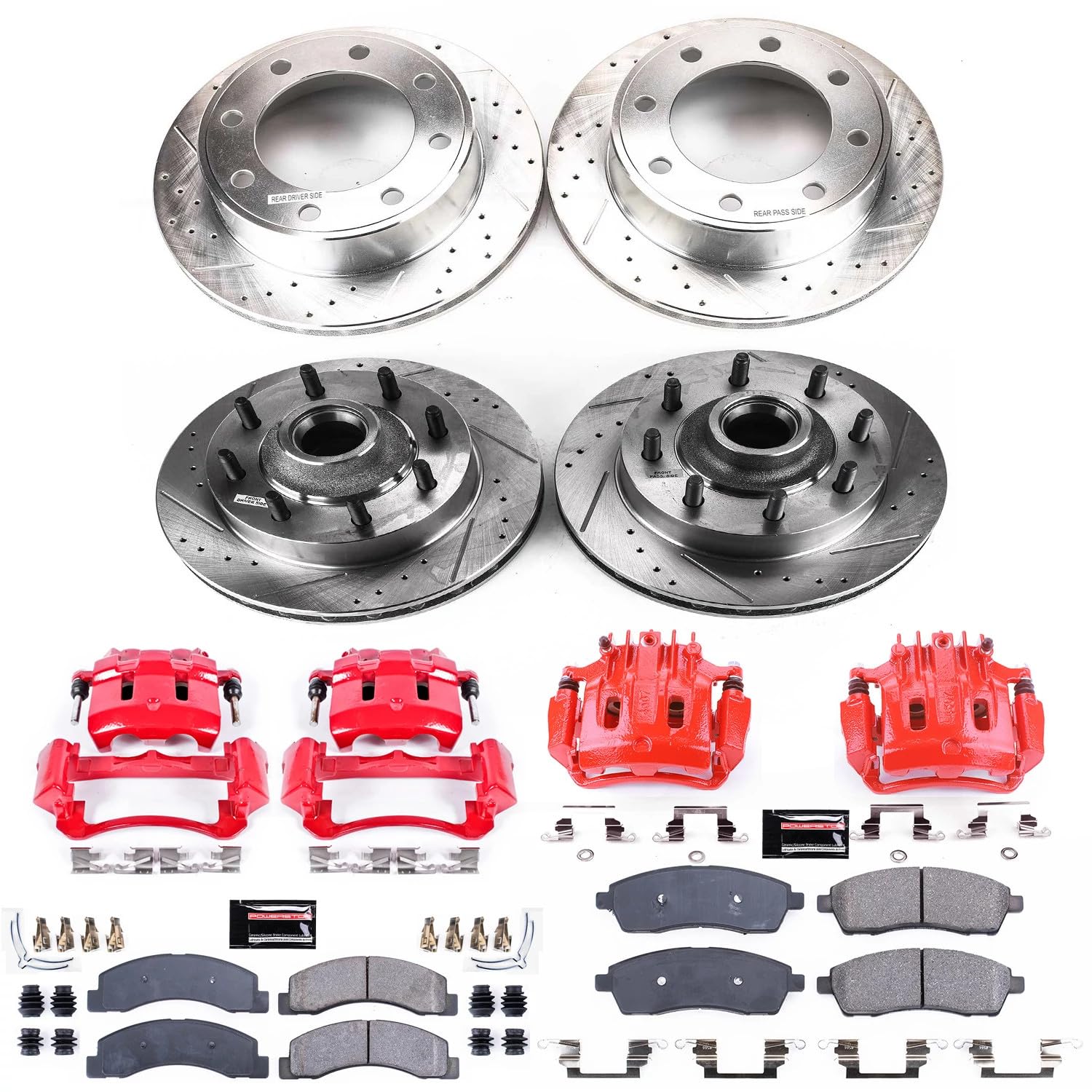 Power Stop 1-Click Performance Brake Kit KC1892A with Caliper For Ford F-250 Super Duty 2000-2001, Ford F-350 Super Duty 2000-2002 [Model Specific]
