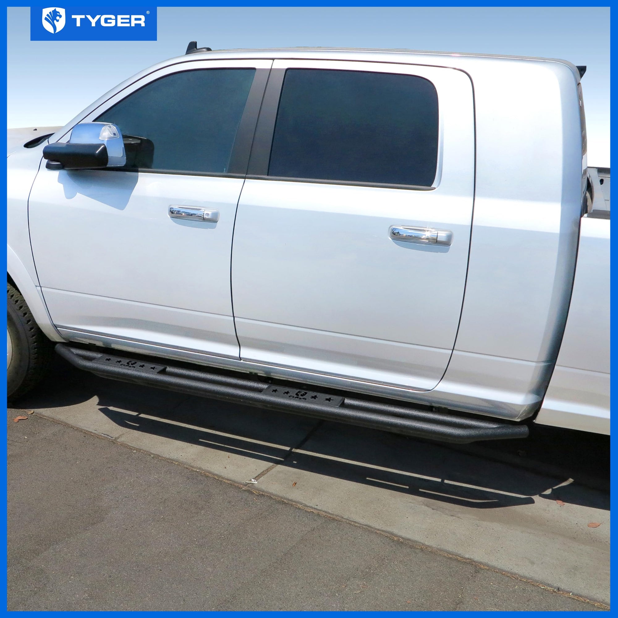 Tyger Auto Compatible with 2010-2026 Ram 2500 3500 | Mega Cab | TG-AM2D20198 | Star Armor Side Step Rails Nerf Bars Running Boards