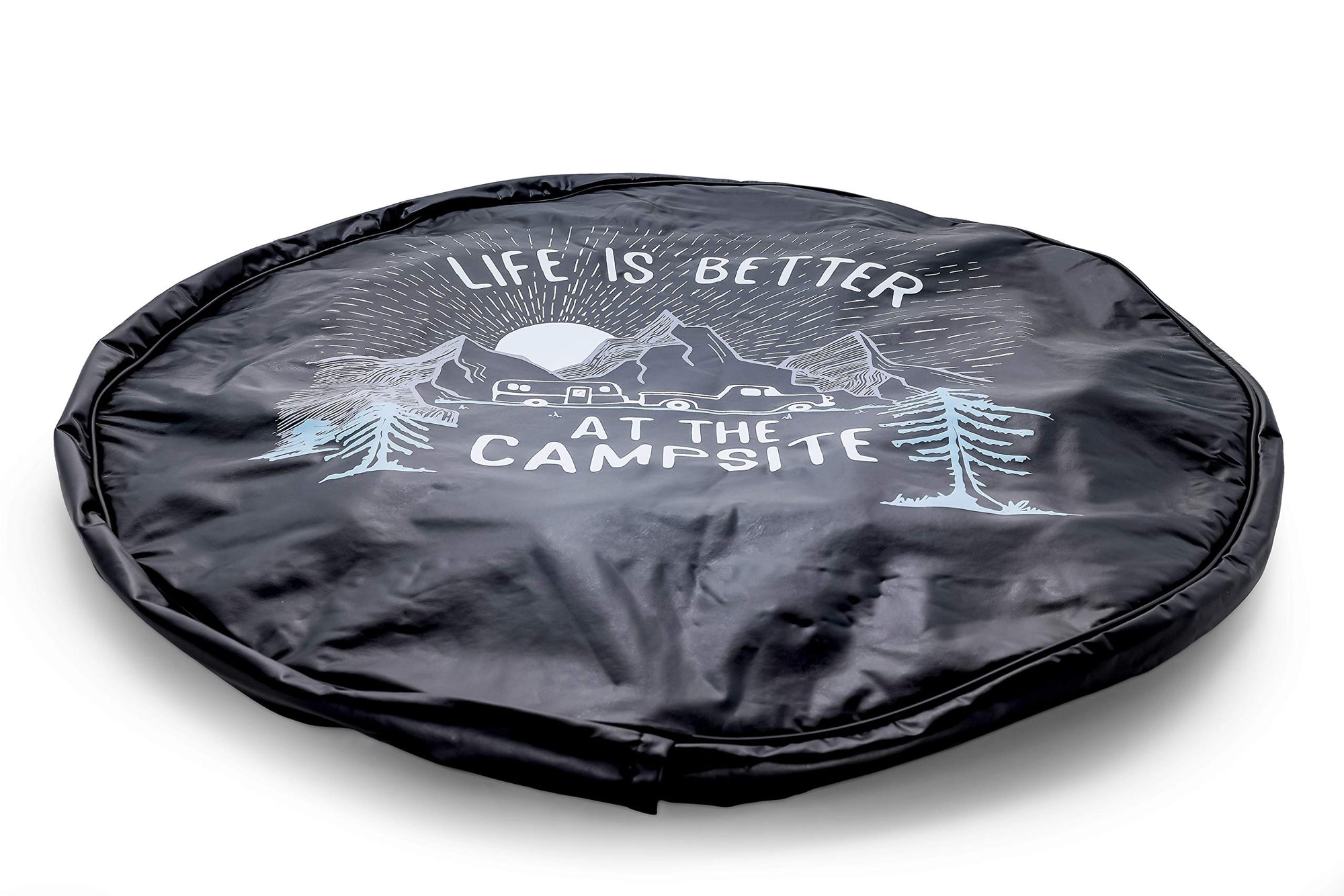 29' Camco Life is Better at Campsite Vinyl Cover with Elastic Hem-Durable Design Keeps Dirt, Rain, and Sun Away from Your Spare Tire (53291)