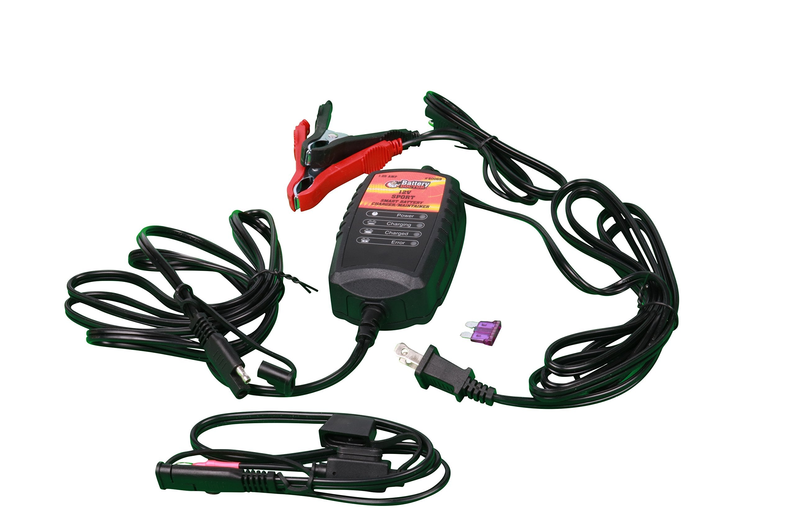 Battery Doctor WirthCo 20069 Black CEC Certified Smart Sport Battery Charger and Maintainer (12V, 1.25 Amp)