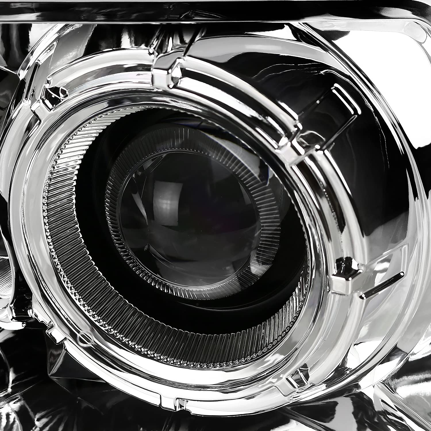 Chrome Projector Headlights SPEC-D TUNING w/Switchback Sequential Signal LED Tube Compatible with 2004-2008 Ford F150 2006-2008 Lincoln Mark LT, Left + Right Pair Headlamps Assembly