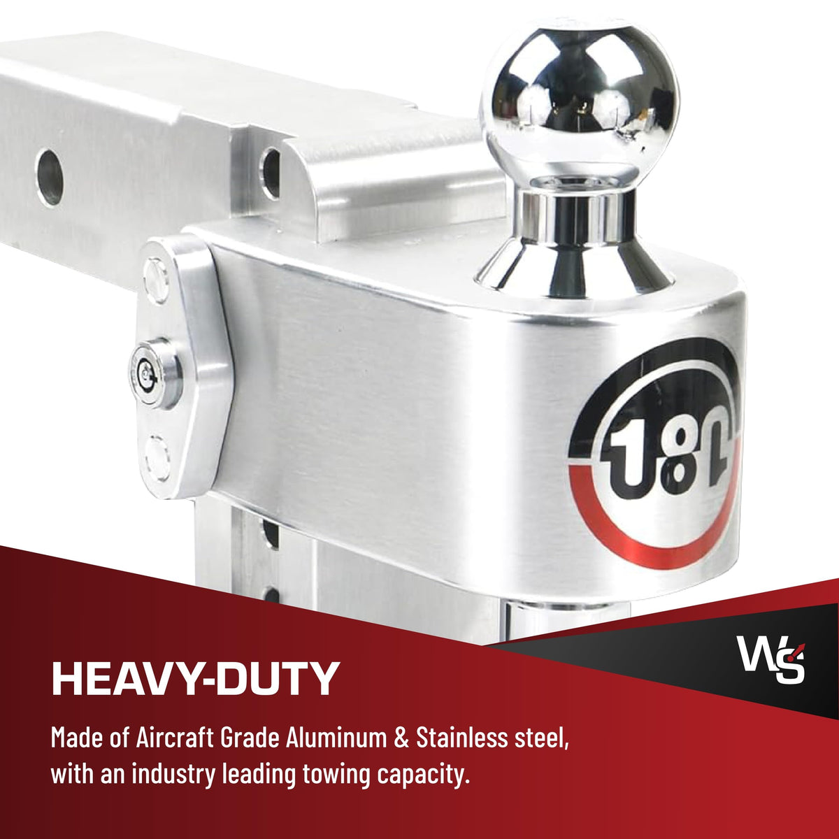 Weigh Safe Adjustable Hitch Ball Mount Trailer - 4" Adjustable Drop Hitch for 2.5" Receiver - Premium Heavy Duty Aluminum Trailer Tow Hitch w/Chrome Plated Tow Balls (2" & 2 5/16") - 18,500 GTW
