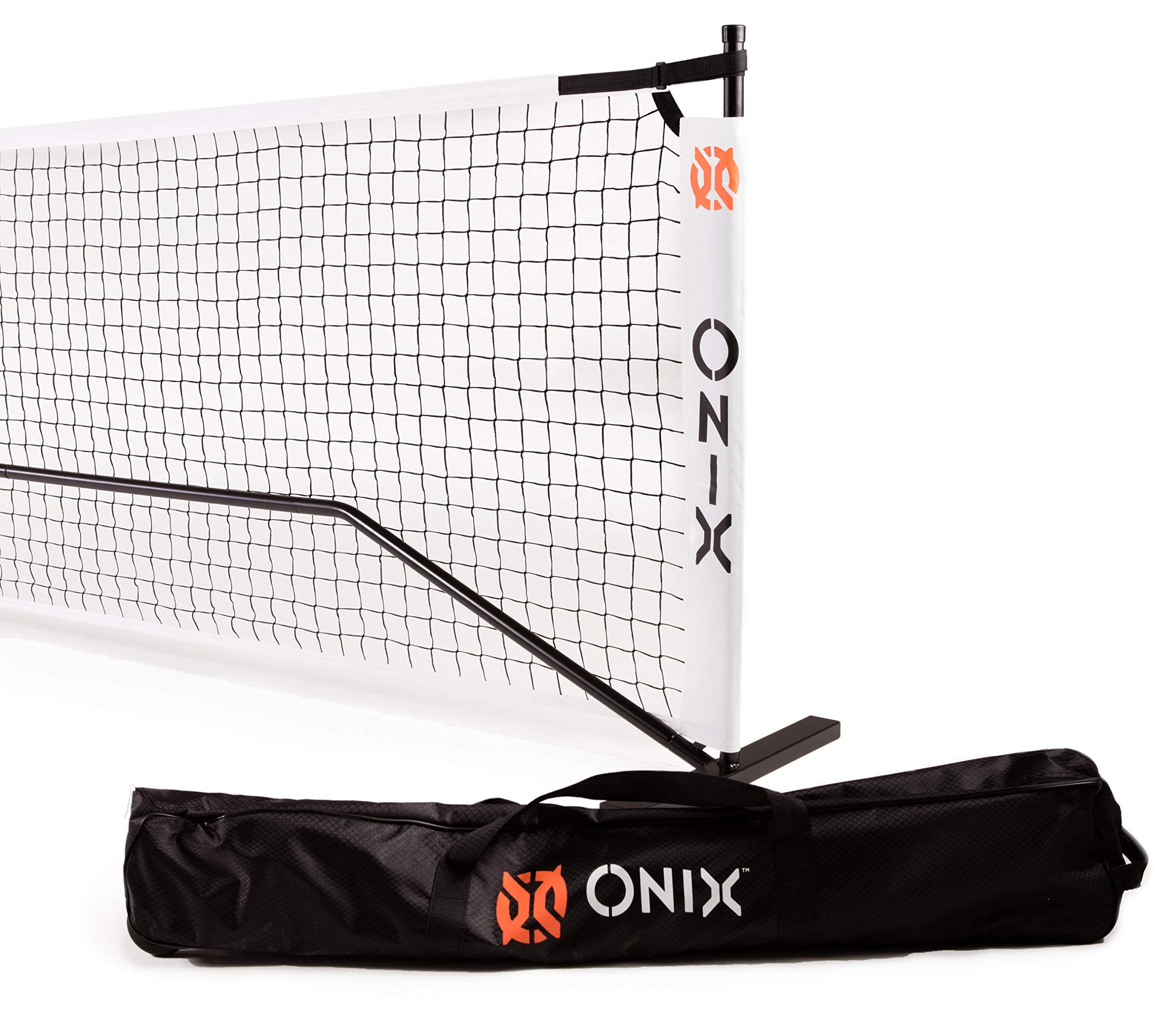Onix 2-in-1 Portable Pickleball Net and Regulation-Size Practice Net Set Includes Carrying Case with Wheels, White