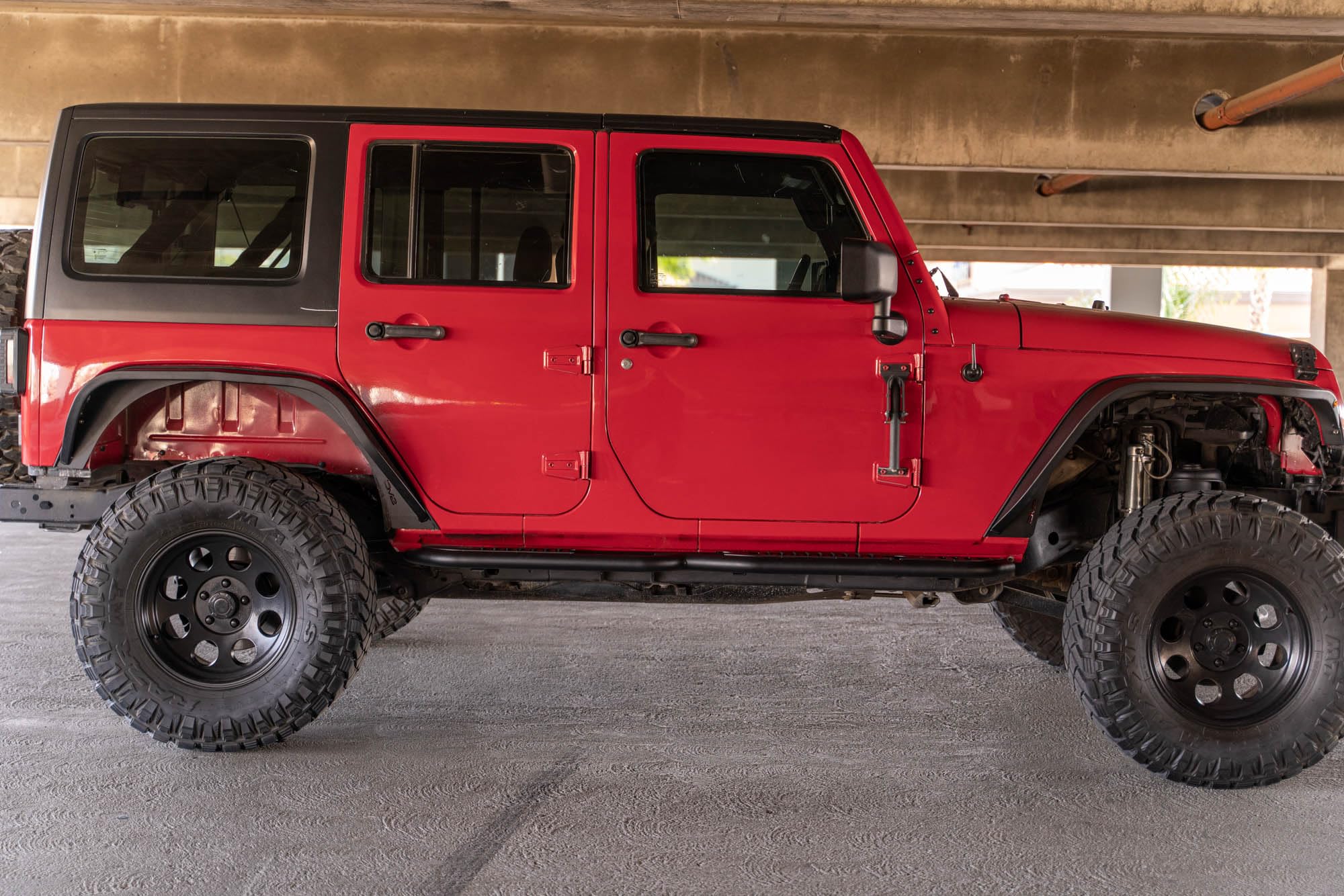 OE Plus DV8 Offroad Side Steps for The 2007-2018 Jeep Wrangler JK 4-Door | Body/Pinch Weld Mounted Side Steps | Protection Against Light Debris (Not Intended for Sliding)
