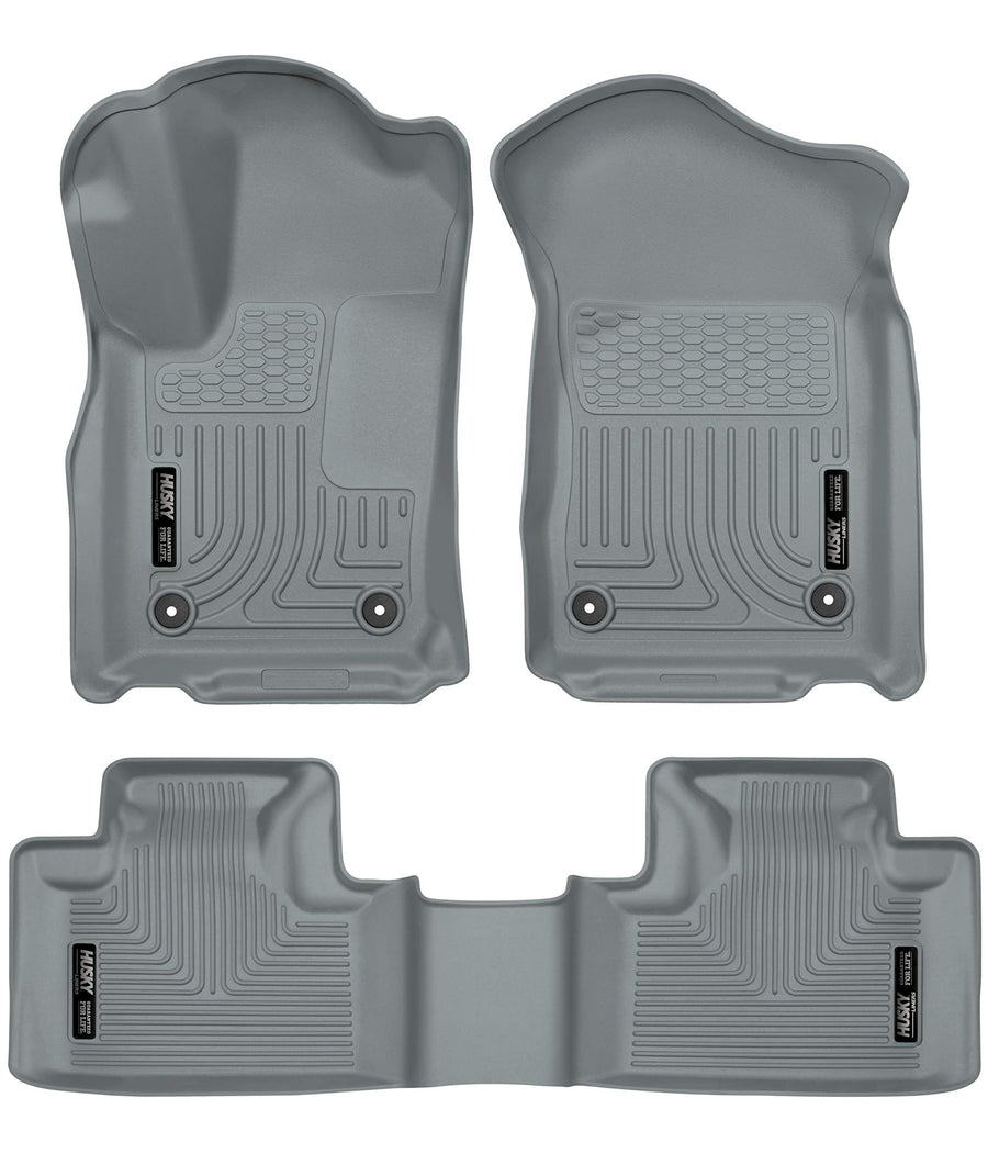 Weatherbeater Husky Liners | Fits 2016-2024 Dodge Durango, 2016-2024 Jeep Grand Cherokee, (2022 WK Model) Front & 2nd Row Liner - Grey, 3 pc. | 99152