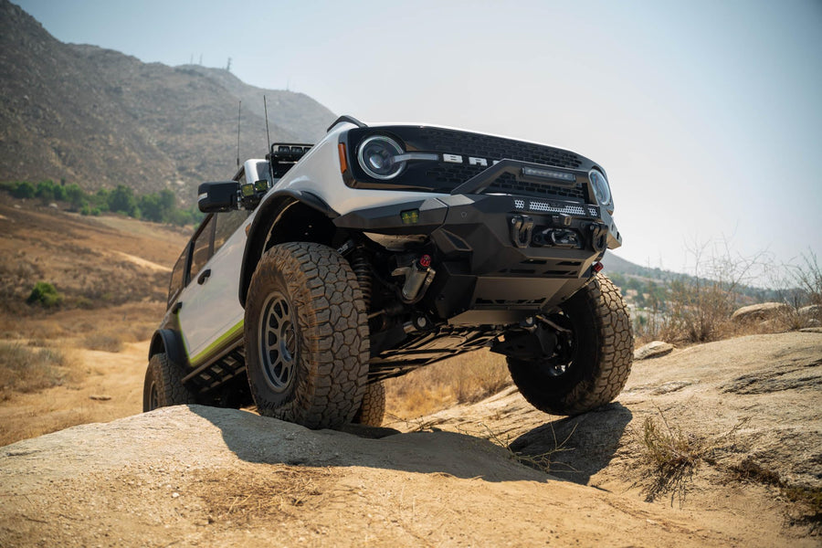 DV8 Offroad Low Pro Skid Plate for 2021-2025 Ford Bronco | Designed for DV8 Front Bumpers | Vented for Improved Airflow | Durable Steel Construction | Bolt-On Installation | Powder Coated Black