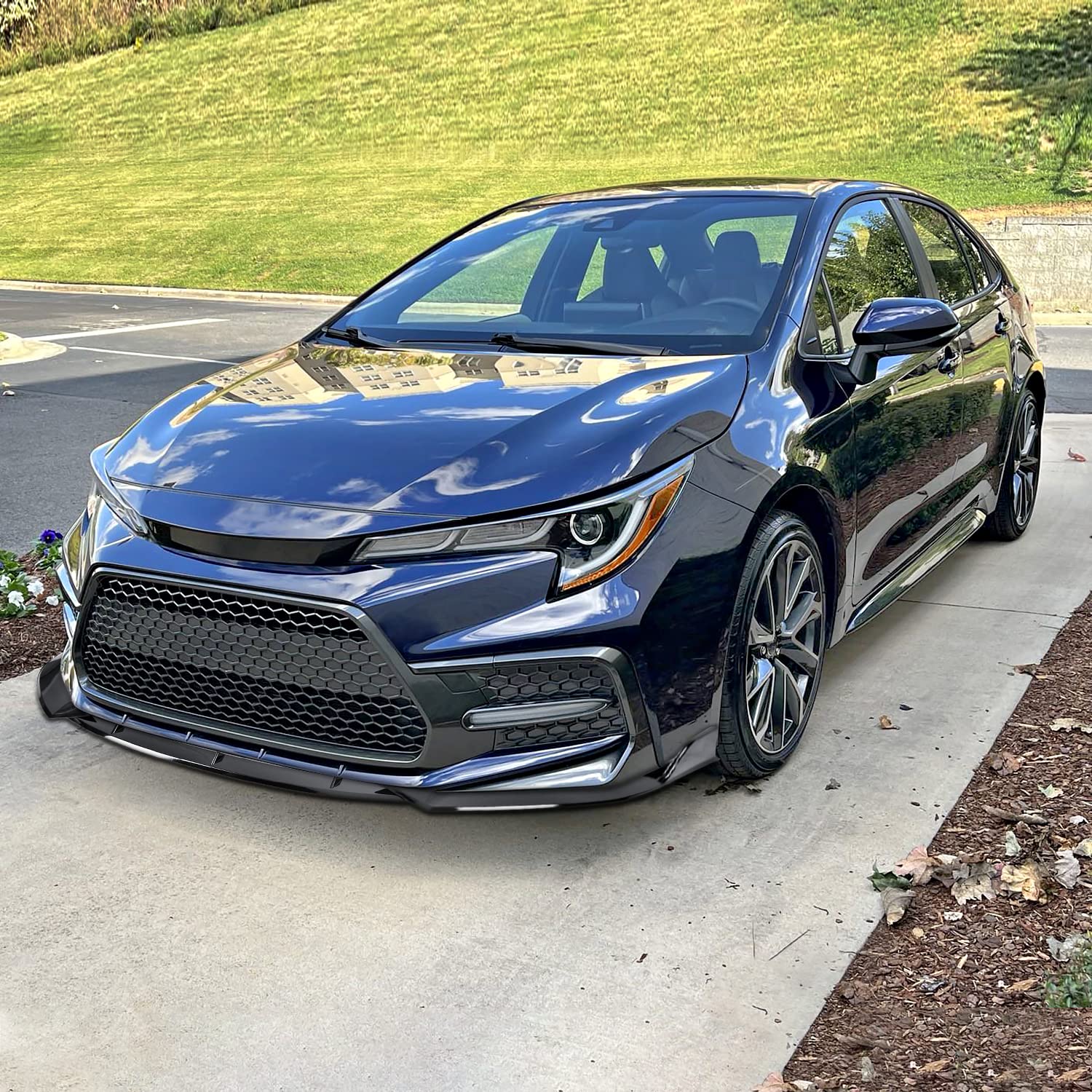 Front Bumper Lip Spec-D Tuning Glossy Black Body Kit Spoiler Splitter Compatible with Toyota Corolla 2019-2022