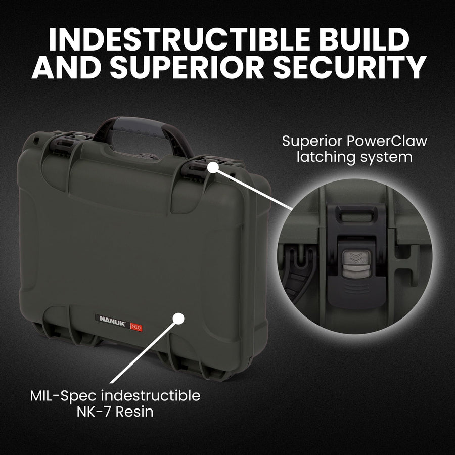 Olive NANUK 910 Waterproof Hard Case Empty