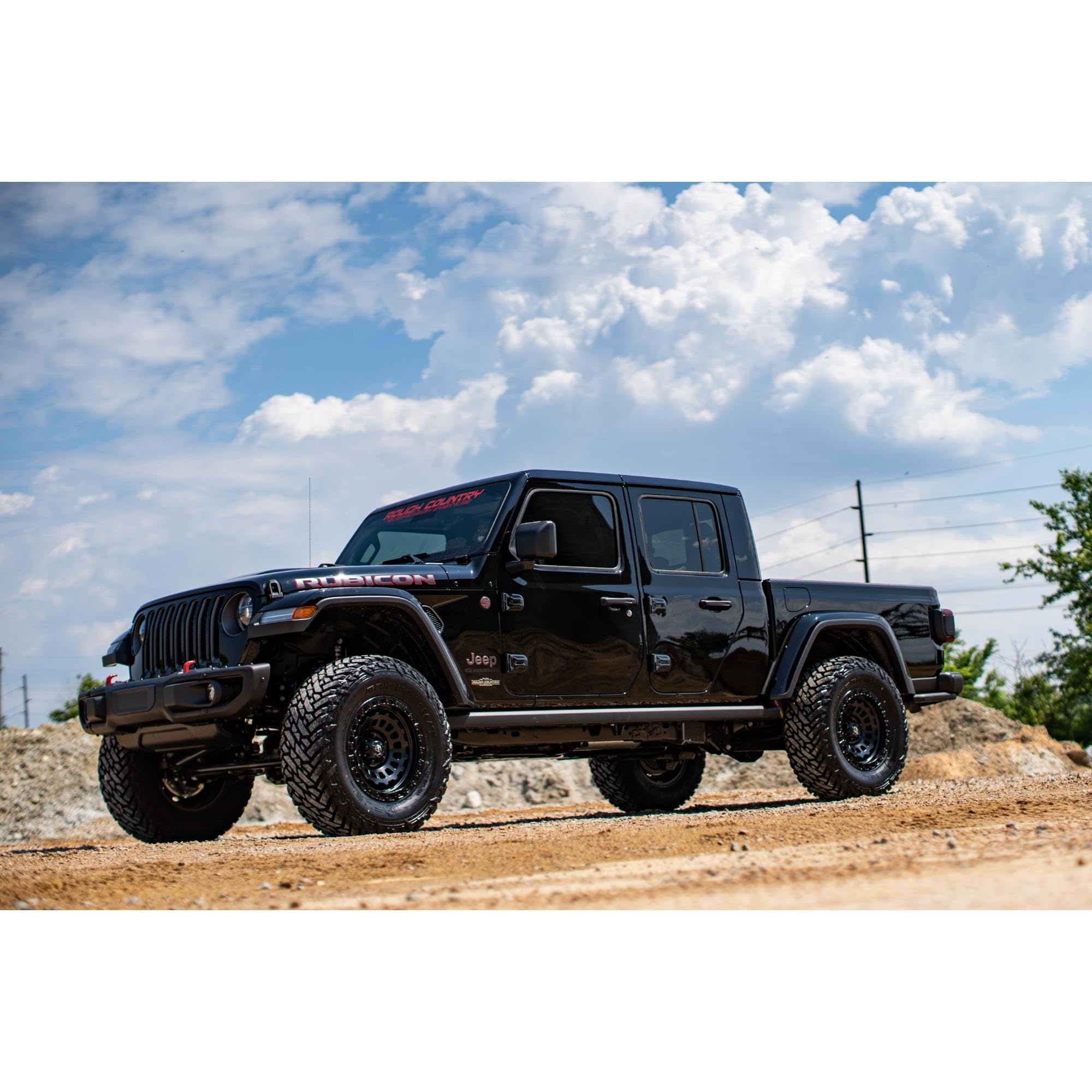 2.5" Rough Country Lift Kit with M1 Monotube Shocks Jeep Gladiator JT (2024-2025) - Fits up to 35" Tires, Easy Bolt-on Installation