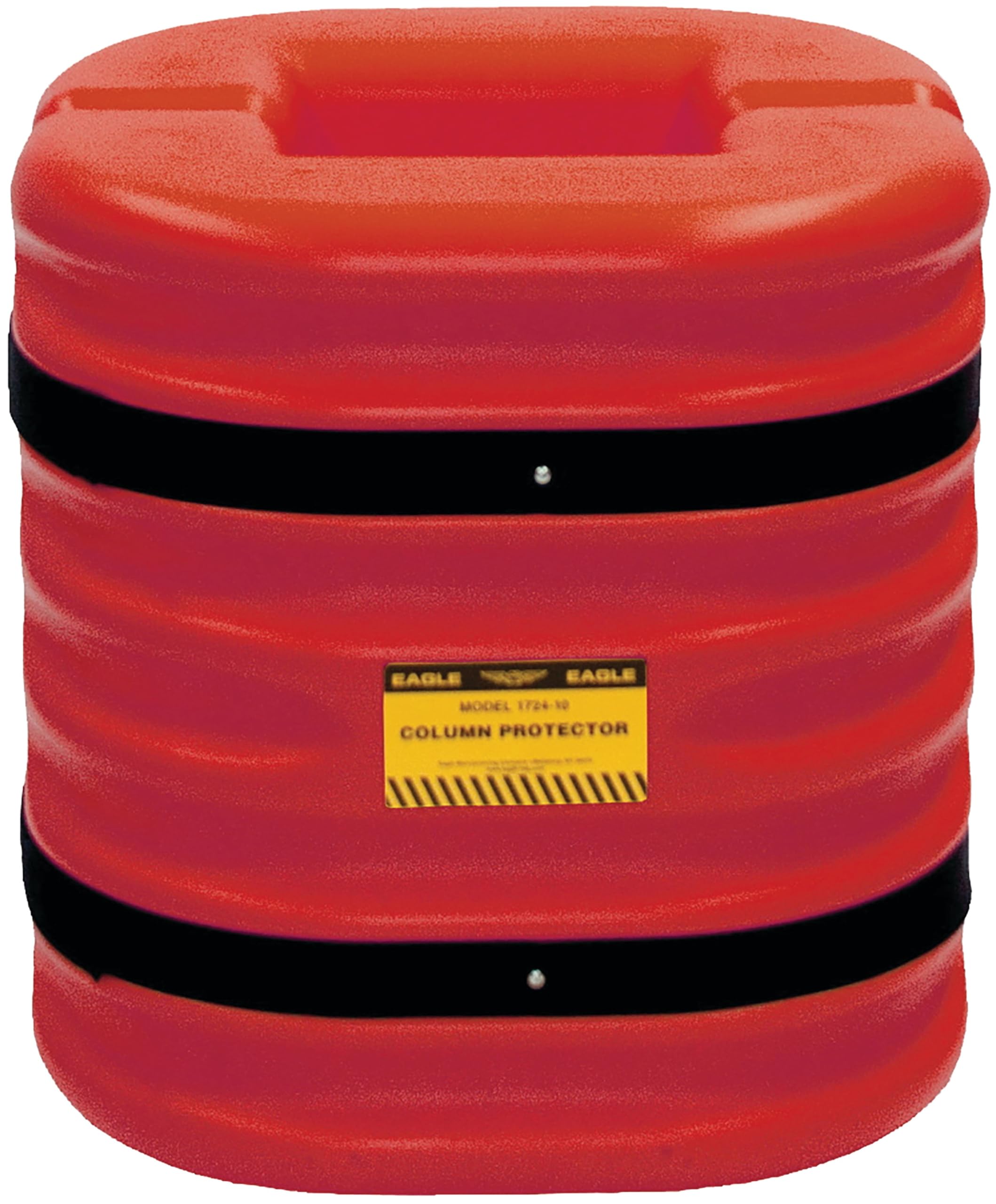 Plastic Eagle Column Protector for 12" Square Column with Interlocking Halves and Easy-Install Straps, 24" x 24" x 24", High-Density Polyethylene (HDPE), Made in The USA, Red, 172412RED