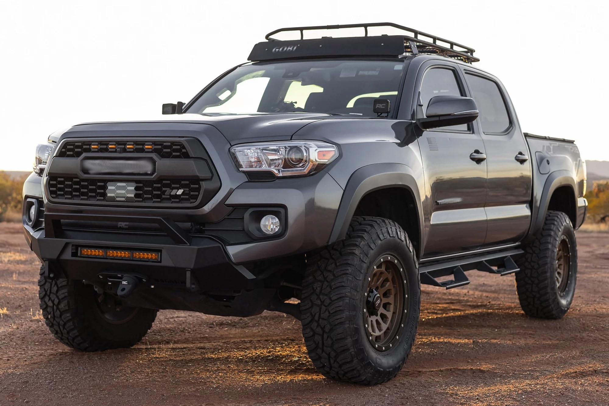 Front Bumper Magnum Winch RT Style Guard Black Compatible with 2016-2023 Tacoma