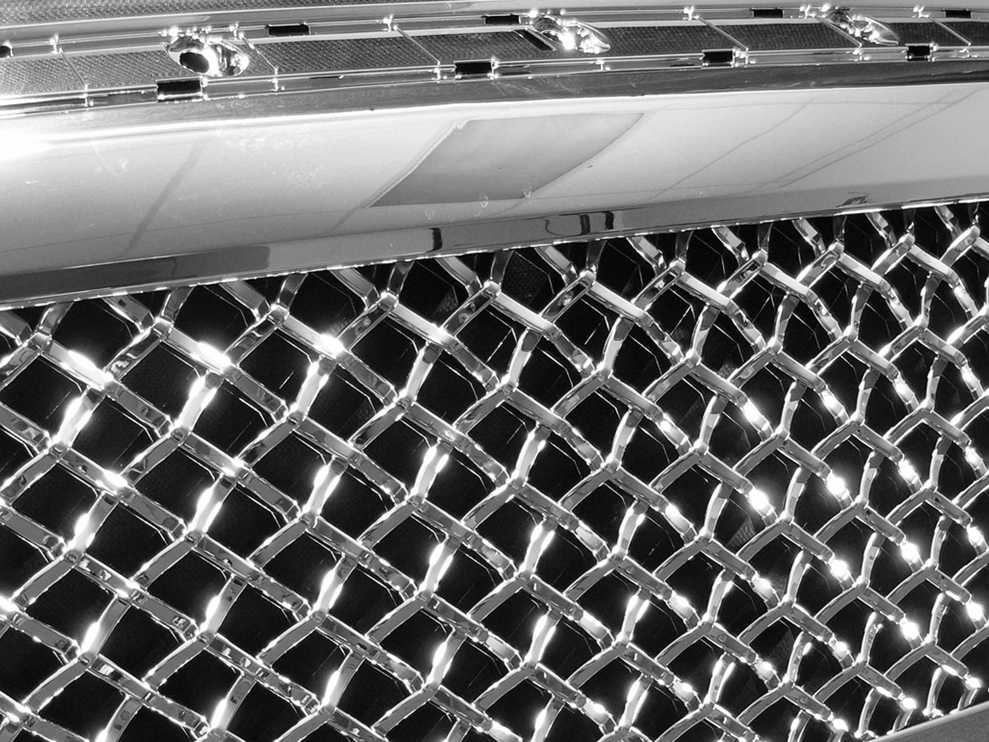 7150324 Armordillo USA Mesh Front Hood Bumper Grille - Polished Fits 2007-2009 Toyota Tundra