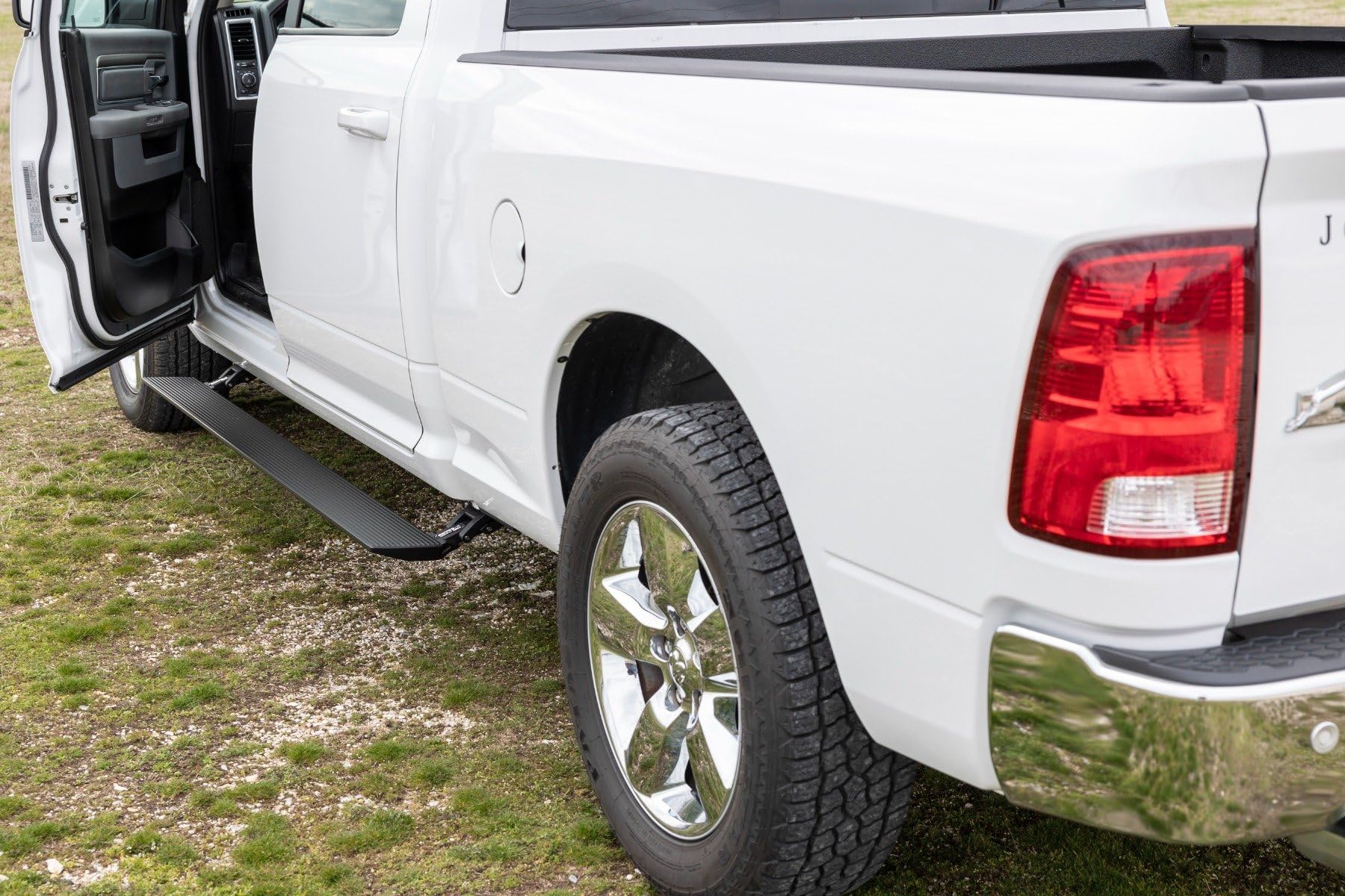 Rough Country Power Running Boards with LED Step Lights for 1500 Ram, Quad Cab (2009-2018) - Dual Motor Electric Powerstep Board & Retractable Truck Steps