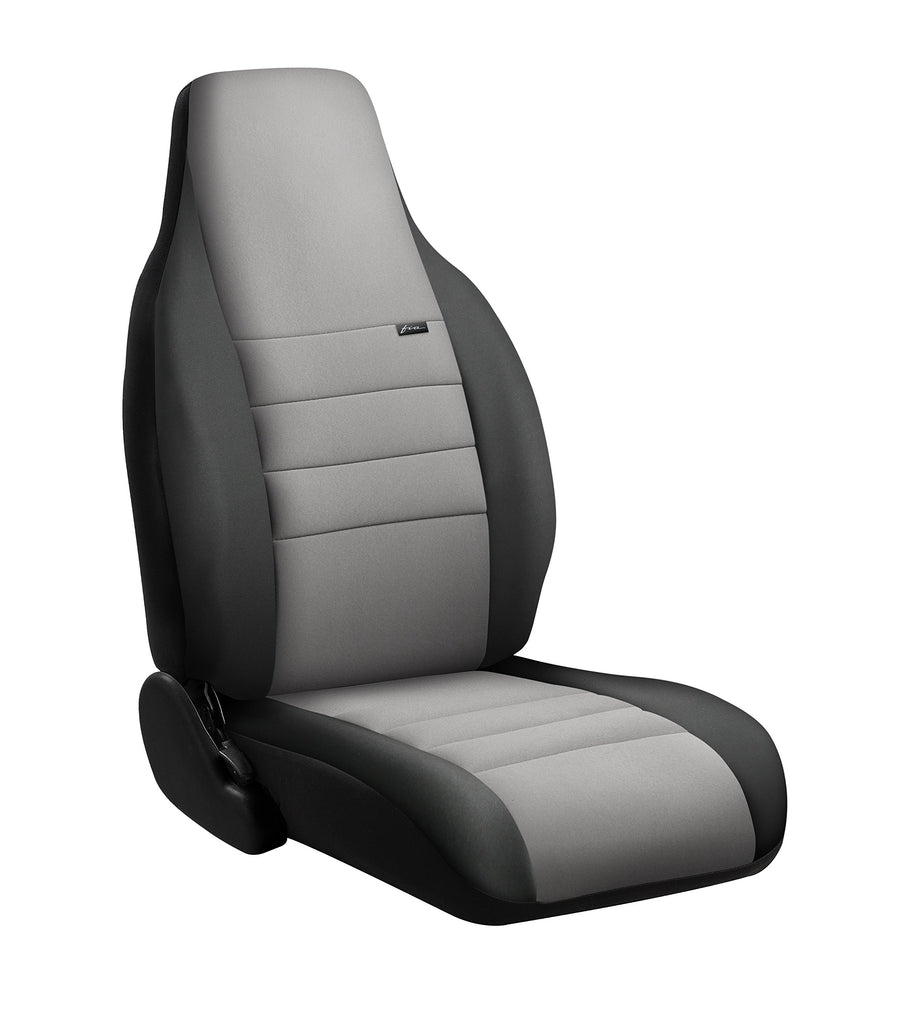 Fia Gray NP99-28 Custom Fit Front Seat Cover Split Seat 40/20/40 - Neoprene (Black w/Gray Center Panel)