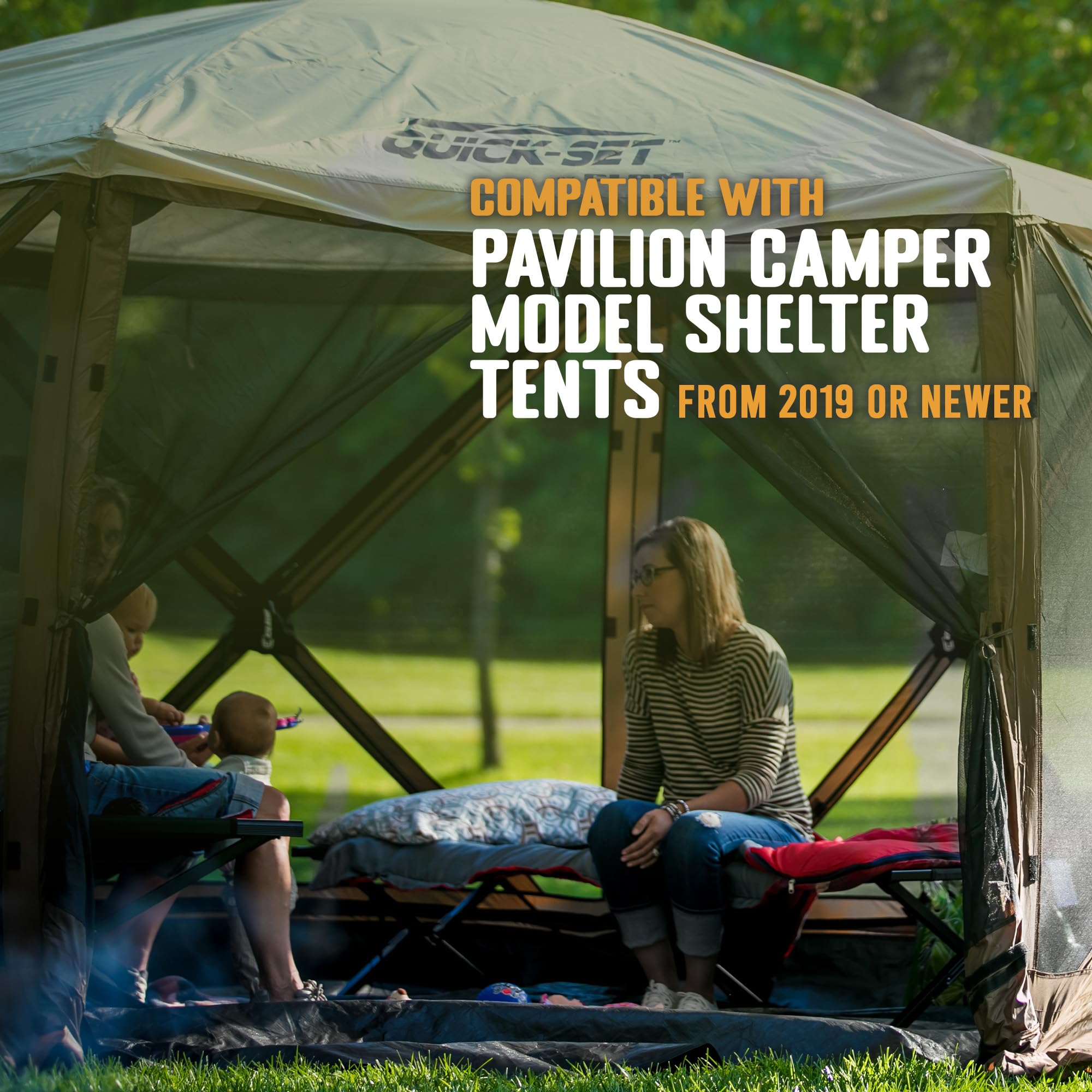 CLAM Camping Tent Quick-Set Footprint Mat, 150" x 150" Pavilion Ground Tarp and Waterproof Outdoor Flooring for Screen Tents and Canopies
