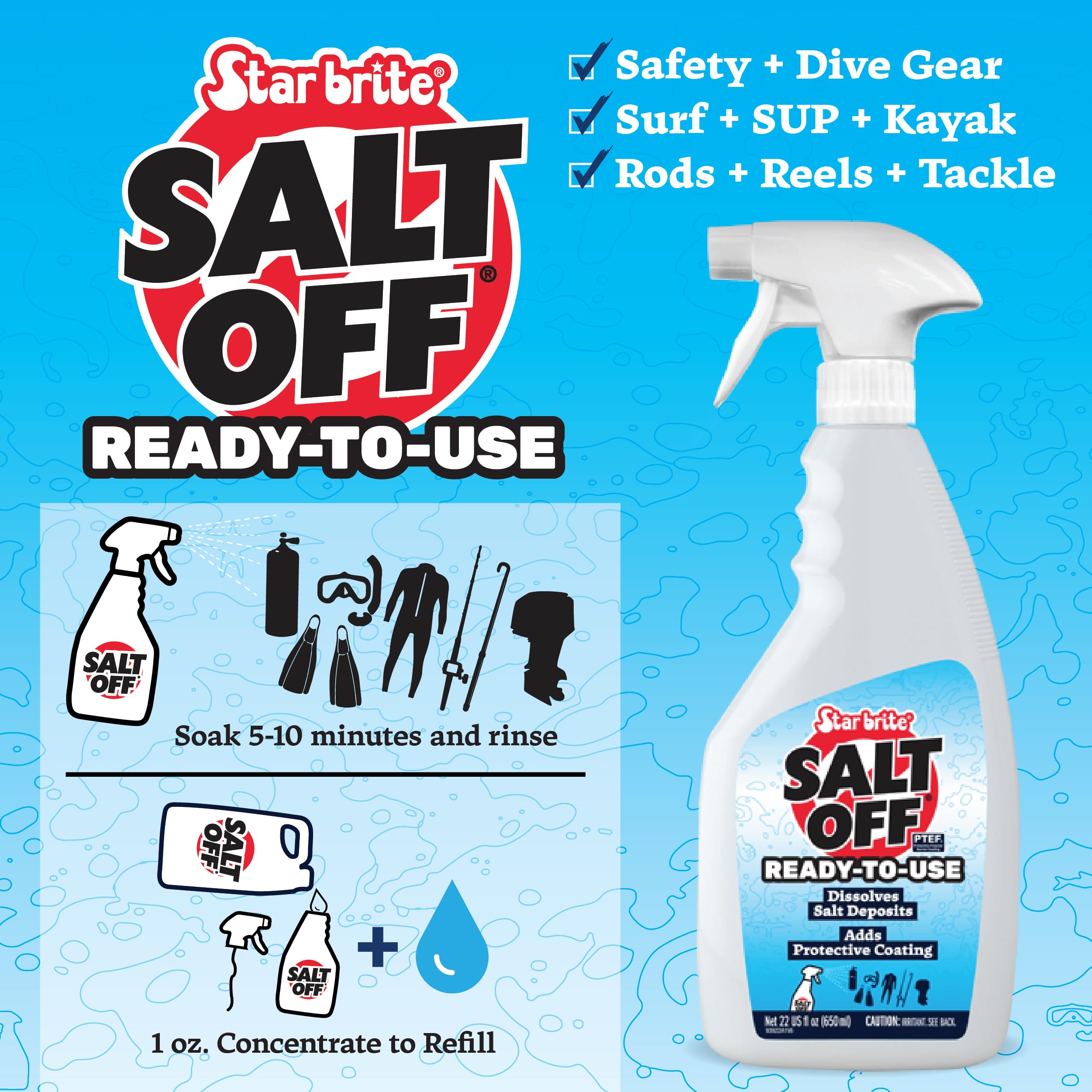 Salt Off STAR BRITE Ready-to-Use Spray - Salt Remover Wash - 22 OZ (093922)