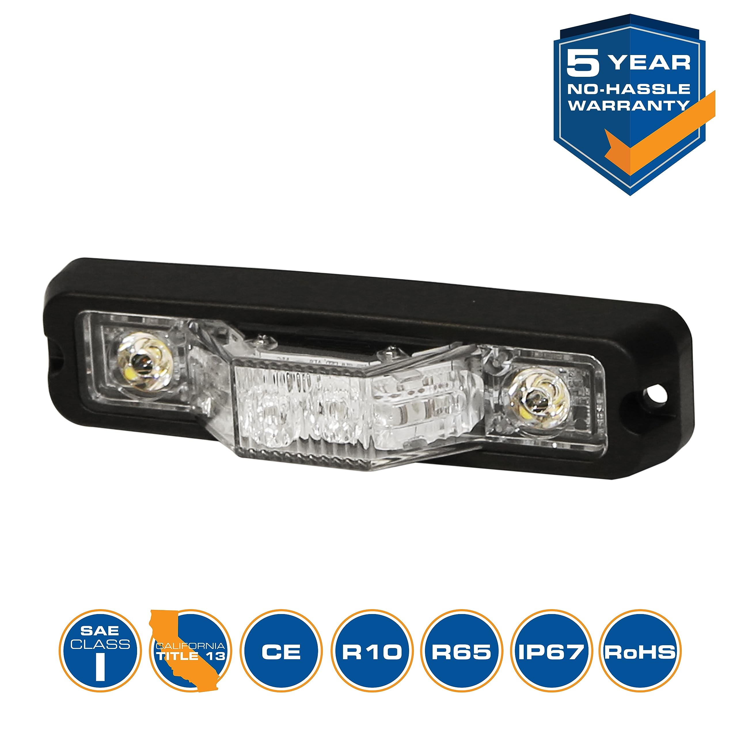 LED Warning Light, Amber/Clear