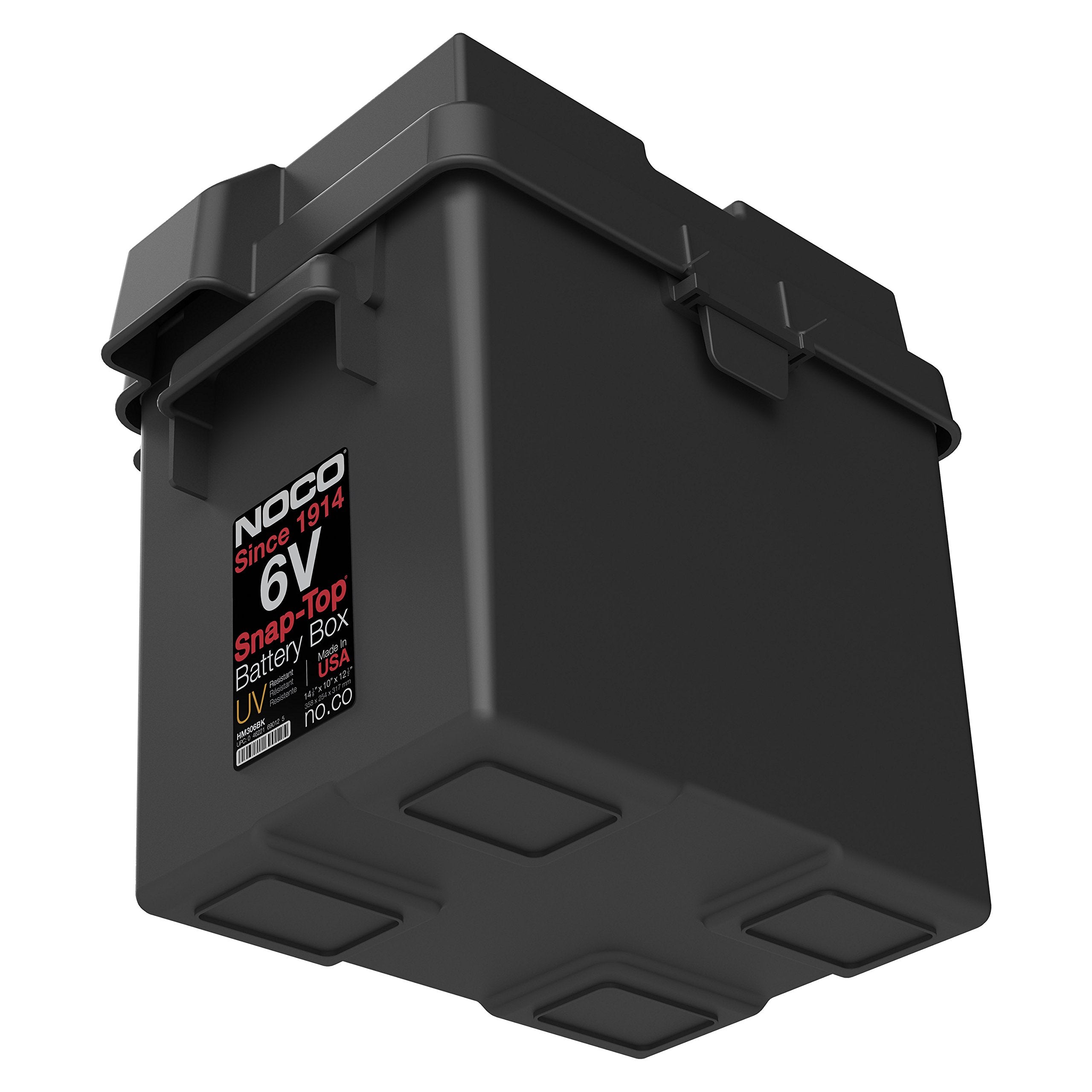 HM306BKS NOCO Snap-Top Battery Box, 6V Outdoor Waterproof Battery Box for Marine, Automotive, RV, Boat, Camper and Travel Trailer Batteries