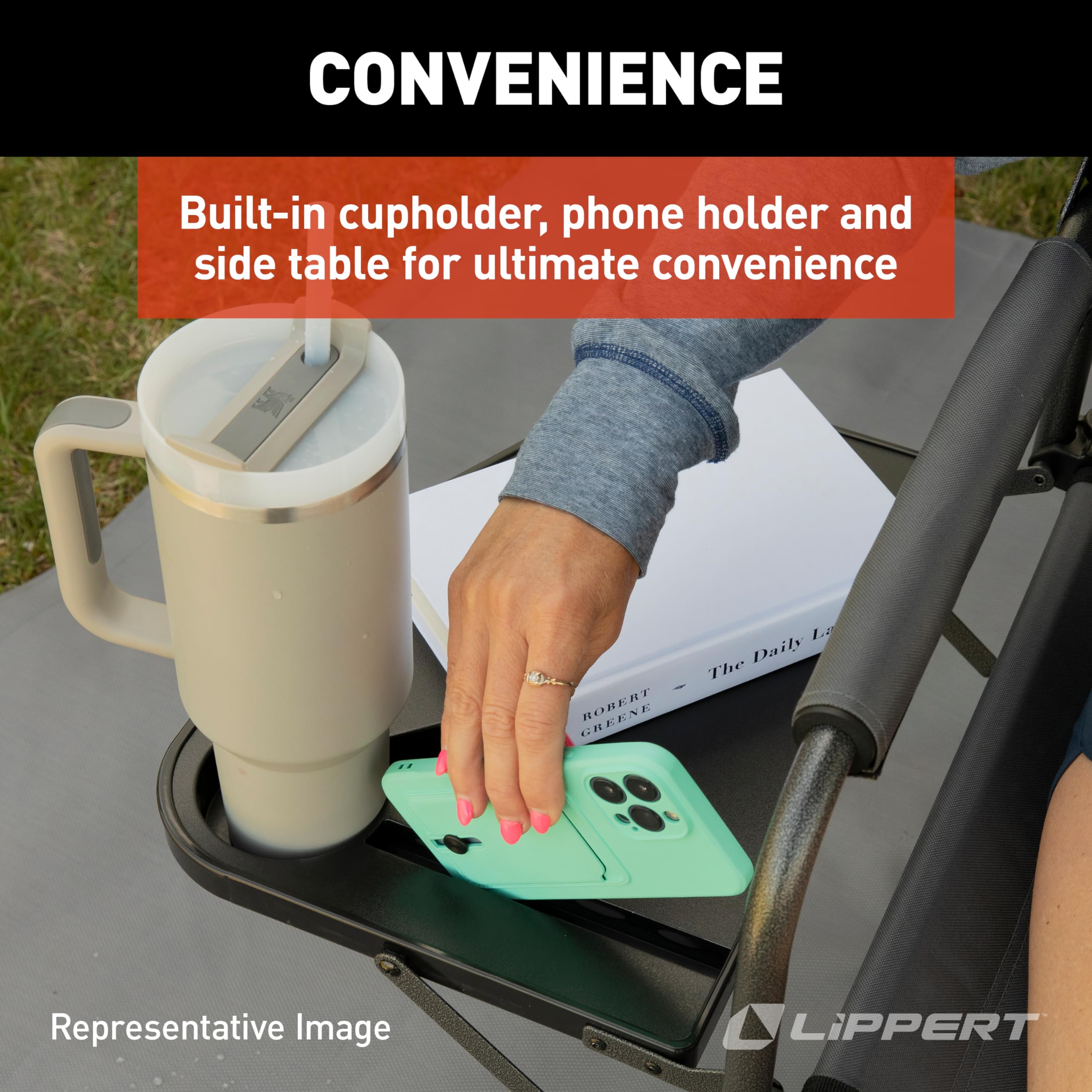 Lippert Scout XL Chair Director with Side Table - Sand
