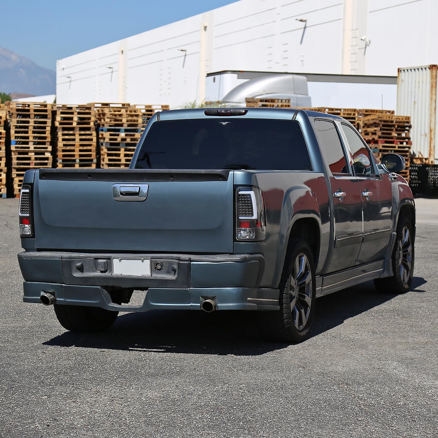 Black LED Tail Lights w/White LED Light Bar SPEC-D TUNING Compatible with 2007-2013 GMC Sierra 1500, 2007-2014 GMC Sierra 2500HD/3500HD, Left + Right Pair Assembly