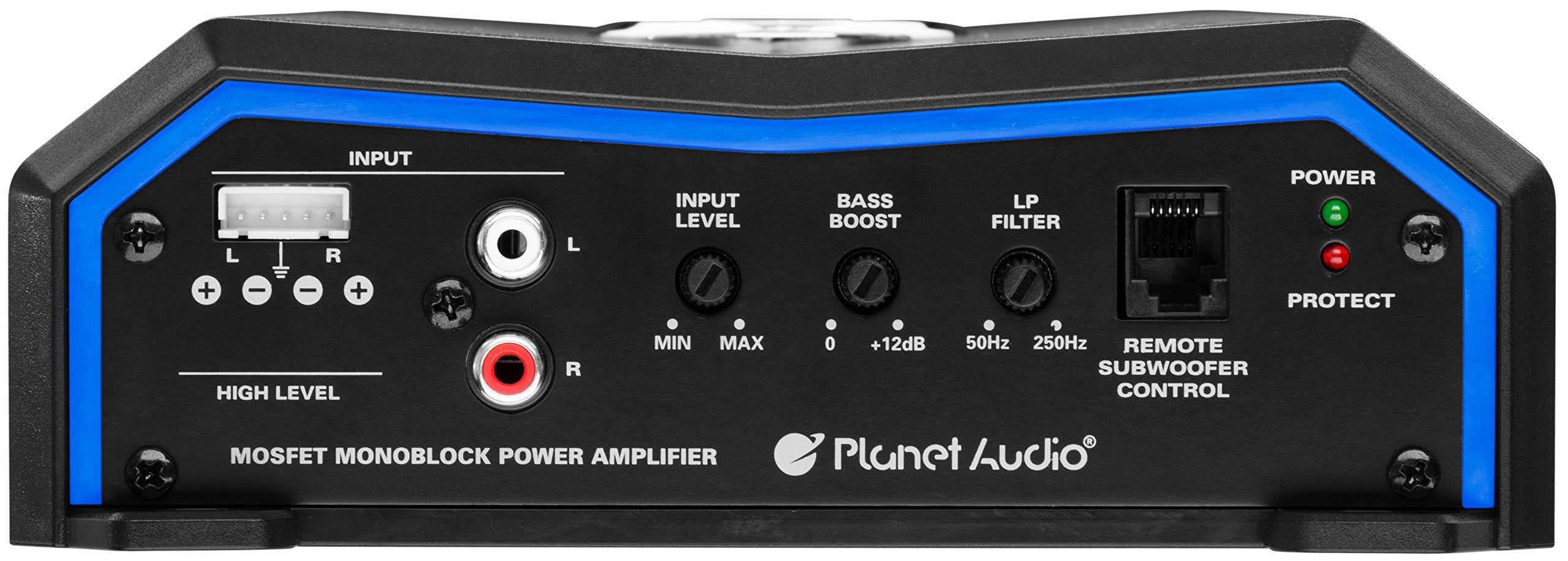 Planet Audio Monoblock PL2000.1M Car Amplifier - 2000 High Output, Low/High Level Inputs, Low Pass Crossover, MOSFET, Hook Up to Subwoofer for Bass