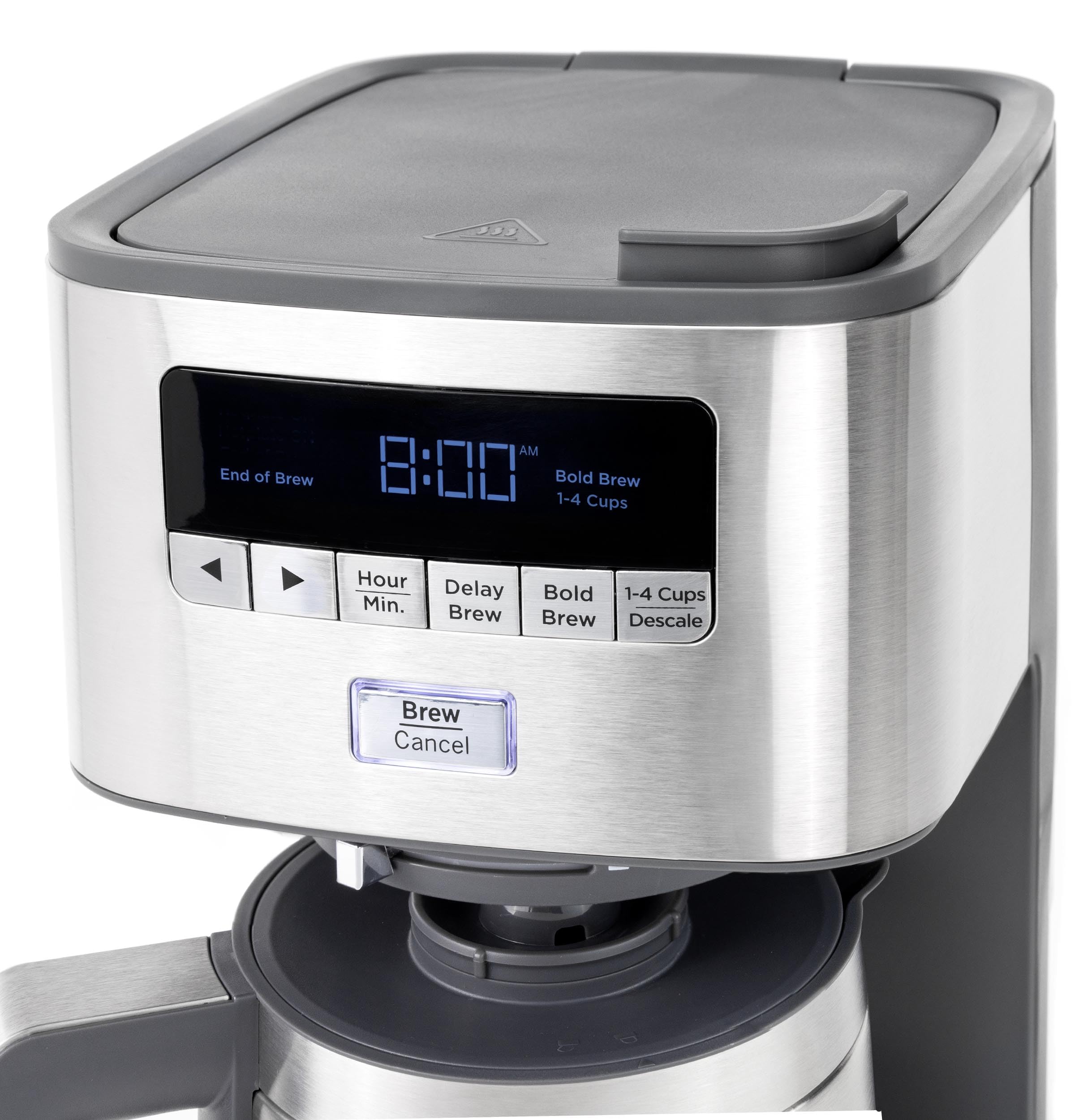 Drip Coffee Maker GE With Timer | 10-Cup Thermal Carafe Coffee Pot Keeps Coffee Warm for 2 Hours | Adjustable Brew Strength | Wide Shower Head for Maximum Flavor | Kitchen Essentials | Stainless Steel