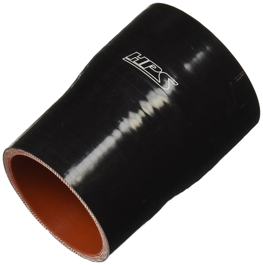 HPS Silicone HTSR-250-275-L4-BLK High Temperature 4-ply Reinforced Reducer Coupler Hose, 50 PSI Maximum Pressure, 4" Length, 2-1/2" > 2-3/4" ID, Black