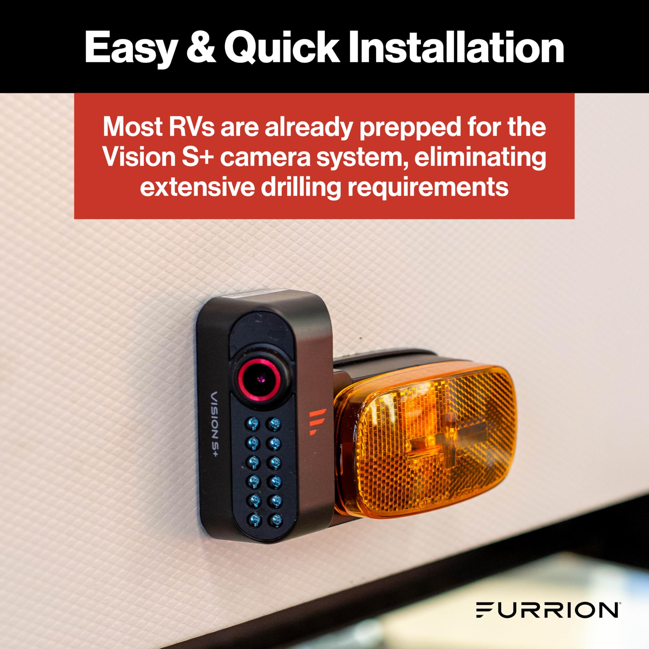 Furrion Vision S+ RV Backup Camera System 2021124375 - 5" Monitor, Side Cameras, Rear Sharkfin Camera # FOS5HTAEN