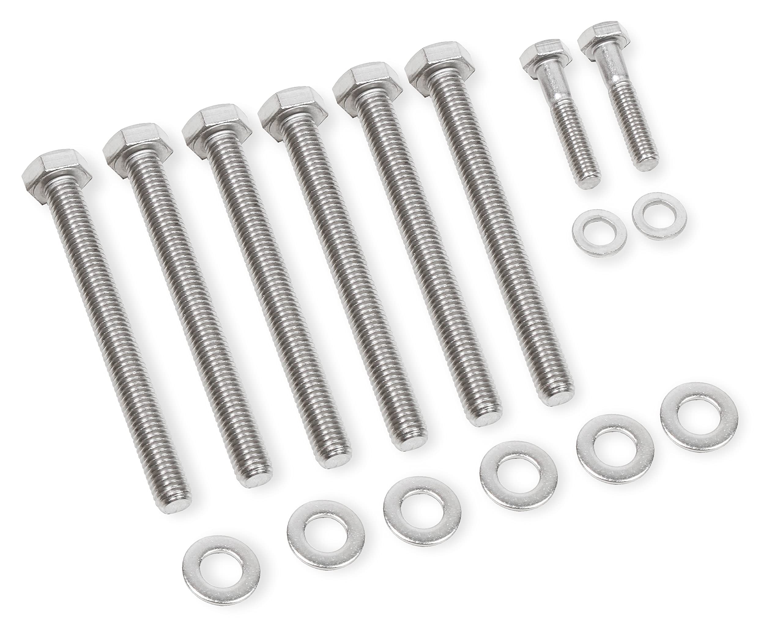 Water Pump Bolts Mr. Gasket 60930G Stainless Steel Hex Head Incl. Stainless Steel an Washers