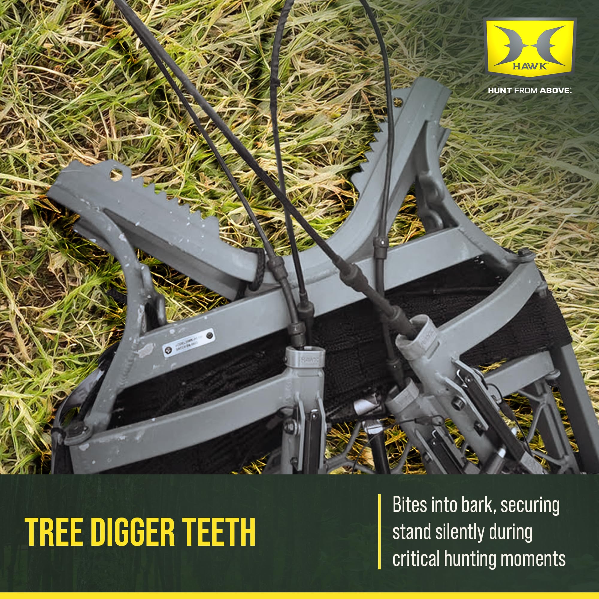 Ultra-Lite Hawk Climber, Hang-On Tree Stand Hunting Gear with Memory Foam Seat, All-Welded Platform, Foot Rest for Mobile Hunters, 38.75 x 23.25 Inch