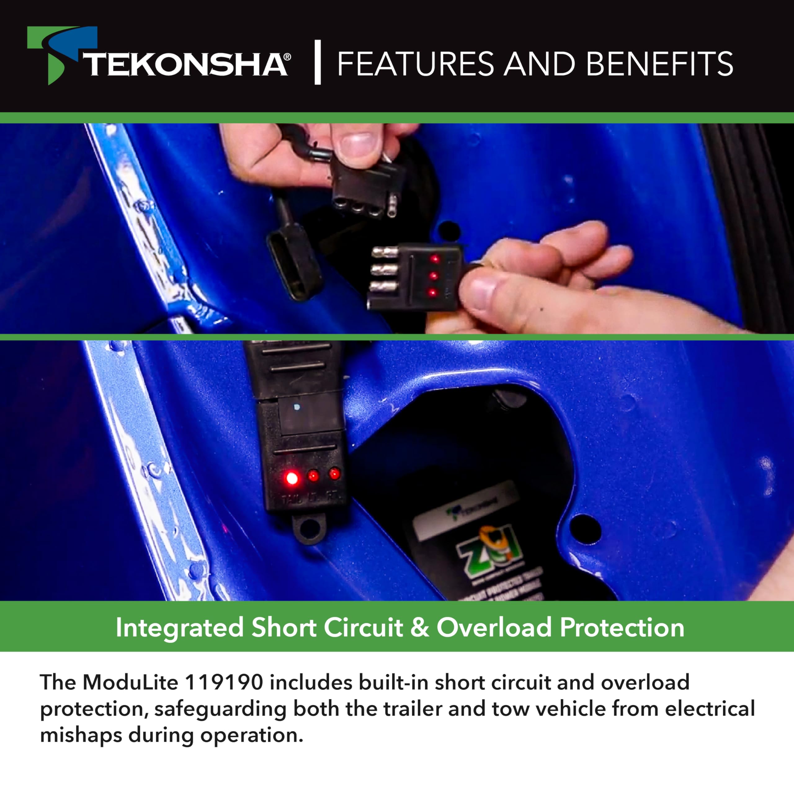 Tekonsha ModuLite HD Plus Protector w/Integrated Circuit & Overload Protection Trailer Light Power Module 119190