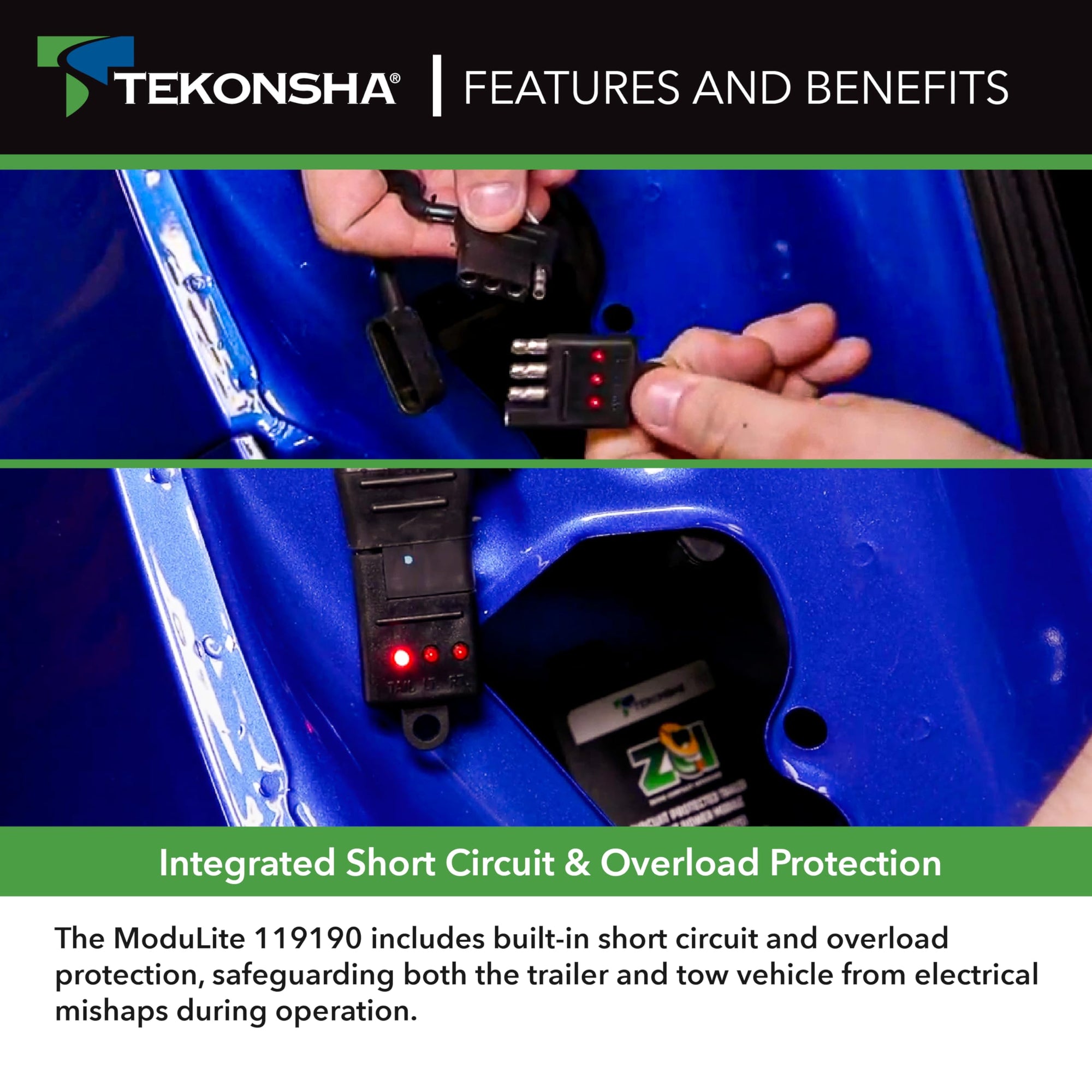Tekonsha ModuLite HD Plus Protector w/Integrated Circuit & Overload Protection Trailer Light Power Module 119190